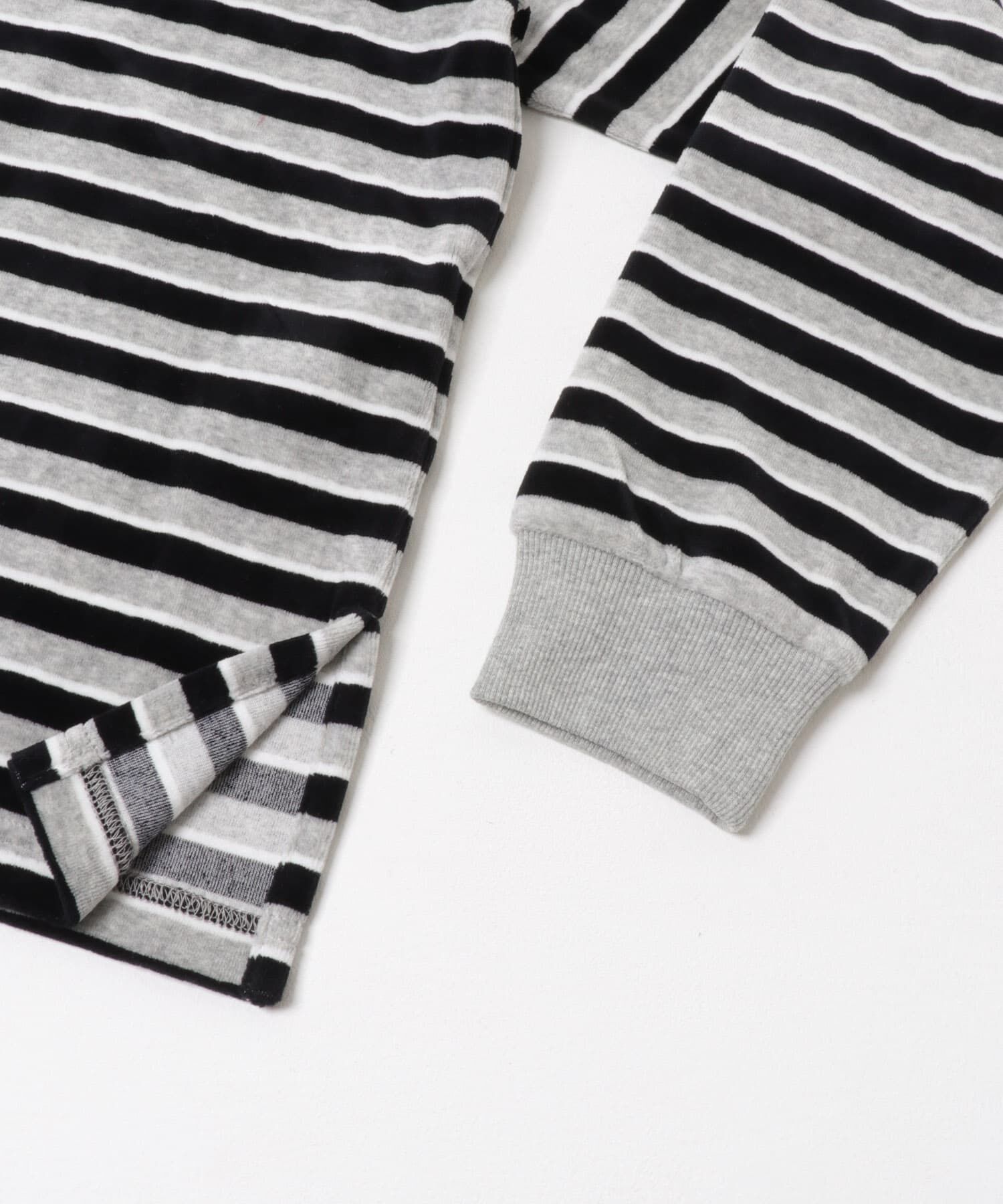 URBAN RESEARCH「『UR TECH』ベロアボーダーラガーシャツ」|Tシャツ・カットソー|