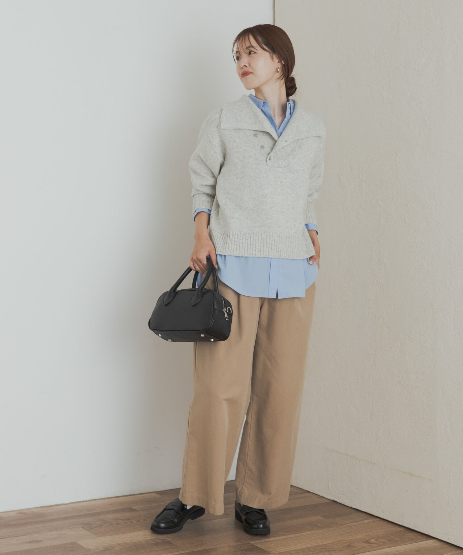 URBAN RESEARCH DOORS「変形カラーニットプルオーバー」|ニット・セーター|