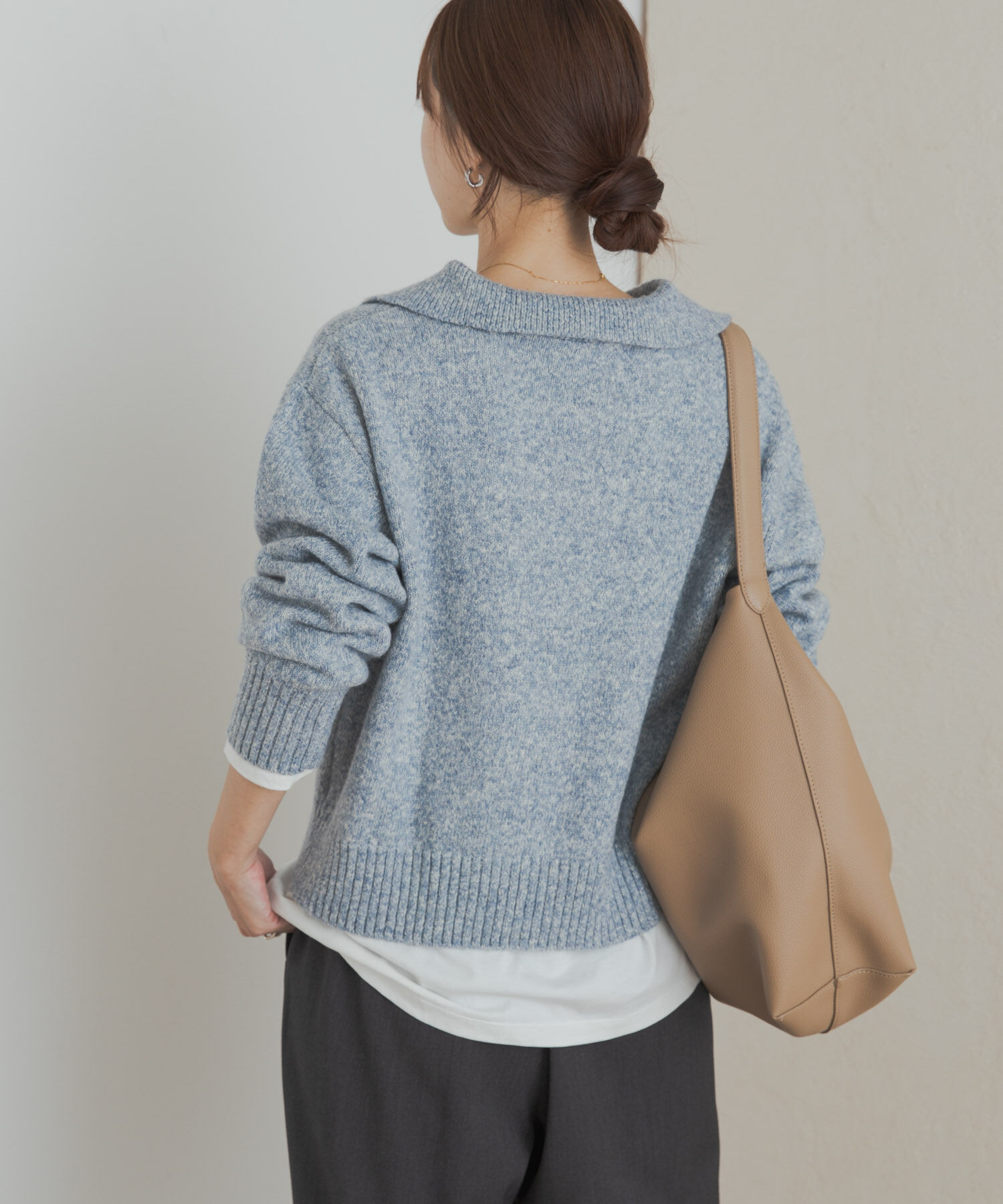 URBAN RESEARCH DOORS「変形カラーニットプルオーバー」|ニット・セーター|