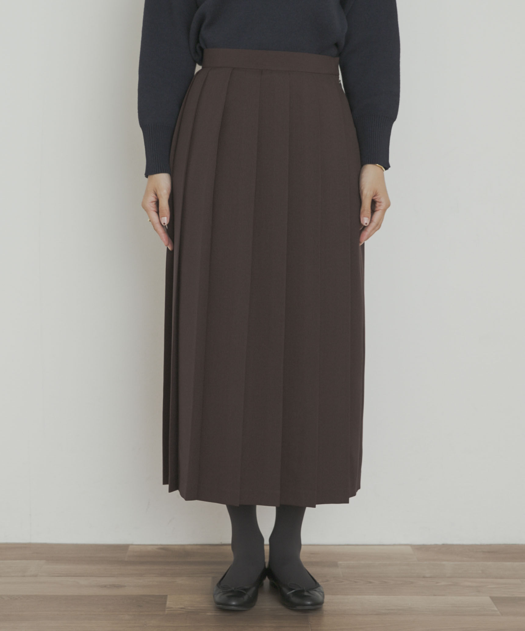 URBAN RESEARCH DOORS「『UR TECH SMOOTHLUXE』片ヒダプリーツスカート」|スカート|