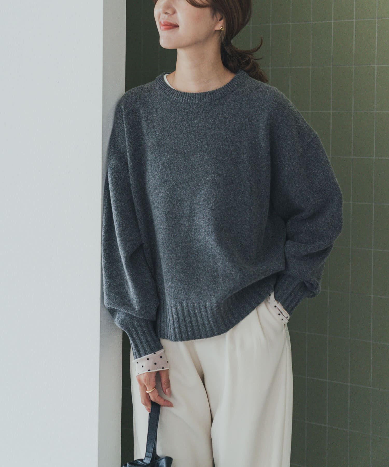 URBAN RESEARCH DOORS「ハミルトンウールクルーワイドプルオーバー」|ニット・セーター|