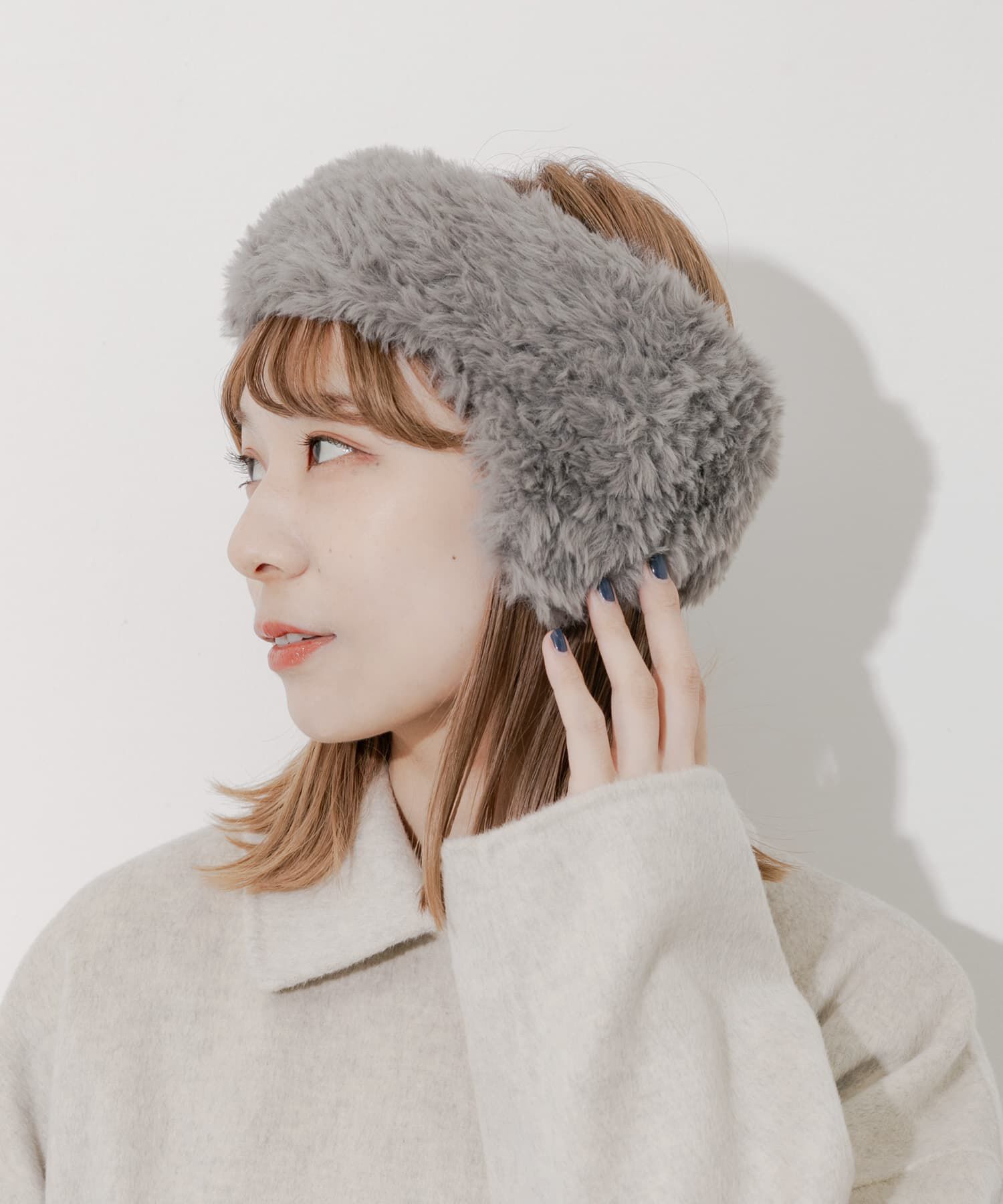SMELLY「ファーフラップヘアバンド」|ヘアバンド|