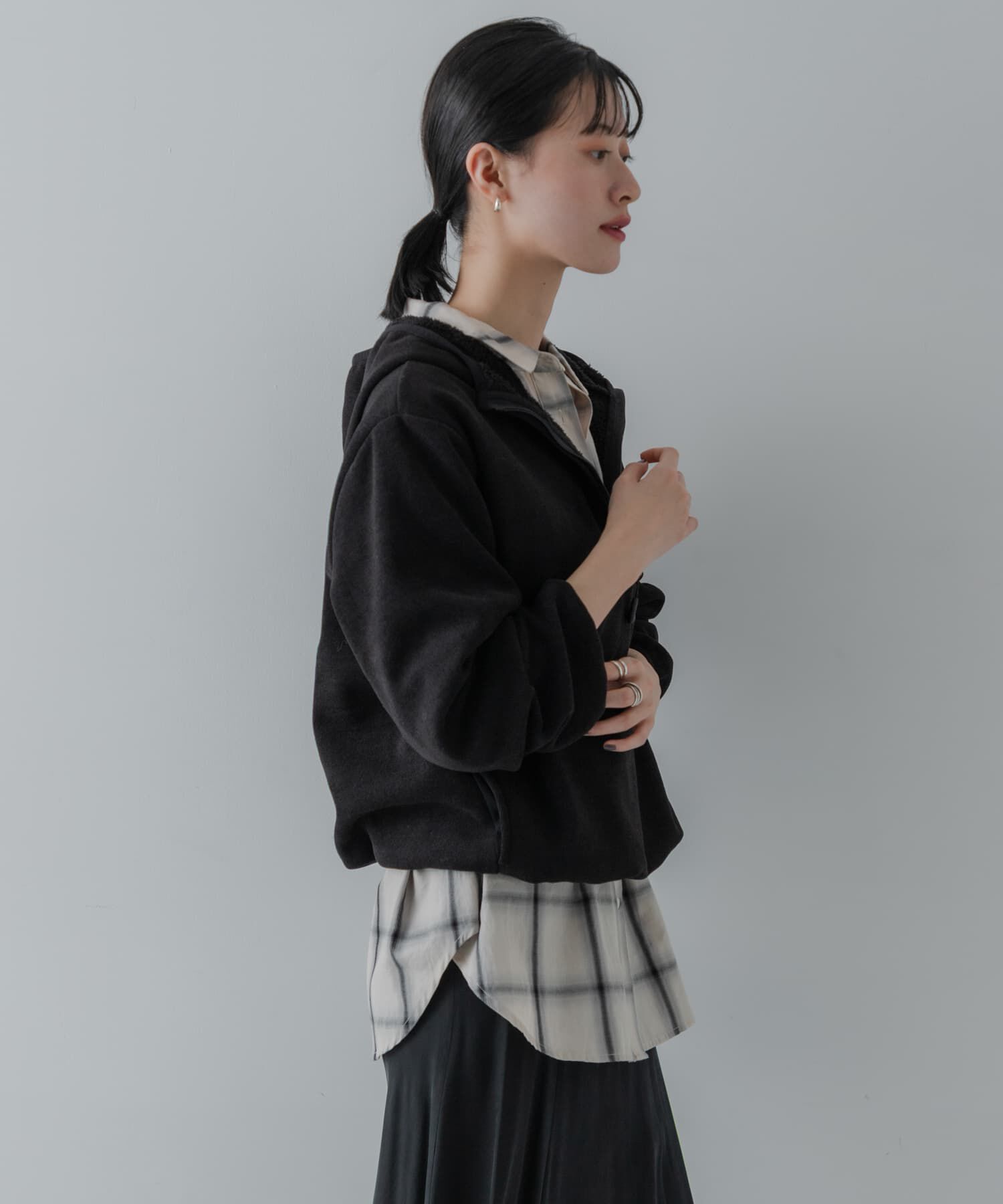 URBAN RESEARCH「『別注』THOUSAND MILE&times;URBAN RESEARCH　KNIT FREECE HF-ZIP HOODIE」|パーカー|