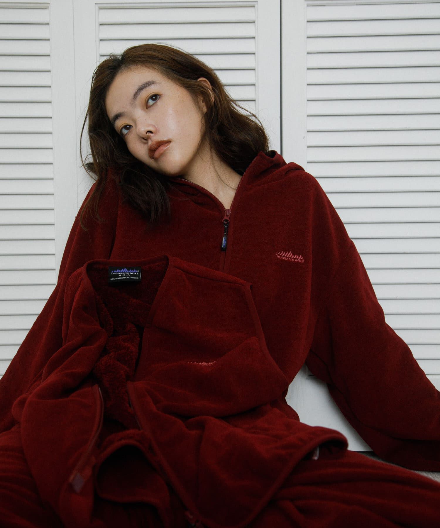 URBAN RESEARCH「『別注』THOUSAND MILE&times;URBAN RESEARCH　KNIT FREECE HF-ZIP HOODIE」|パーカー|