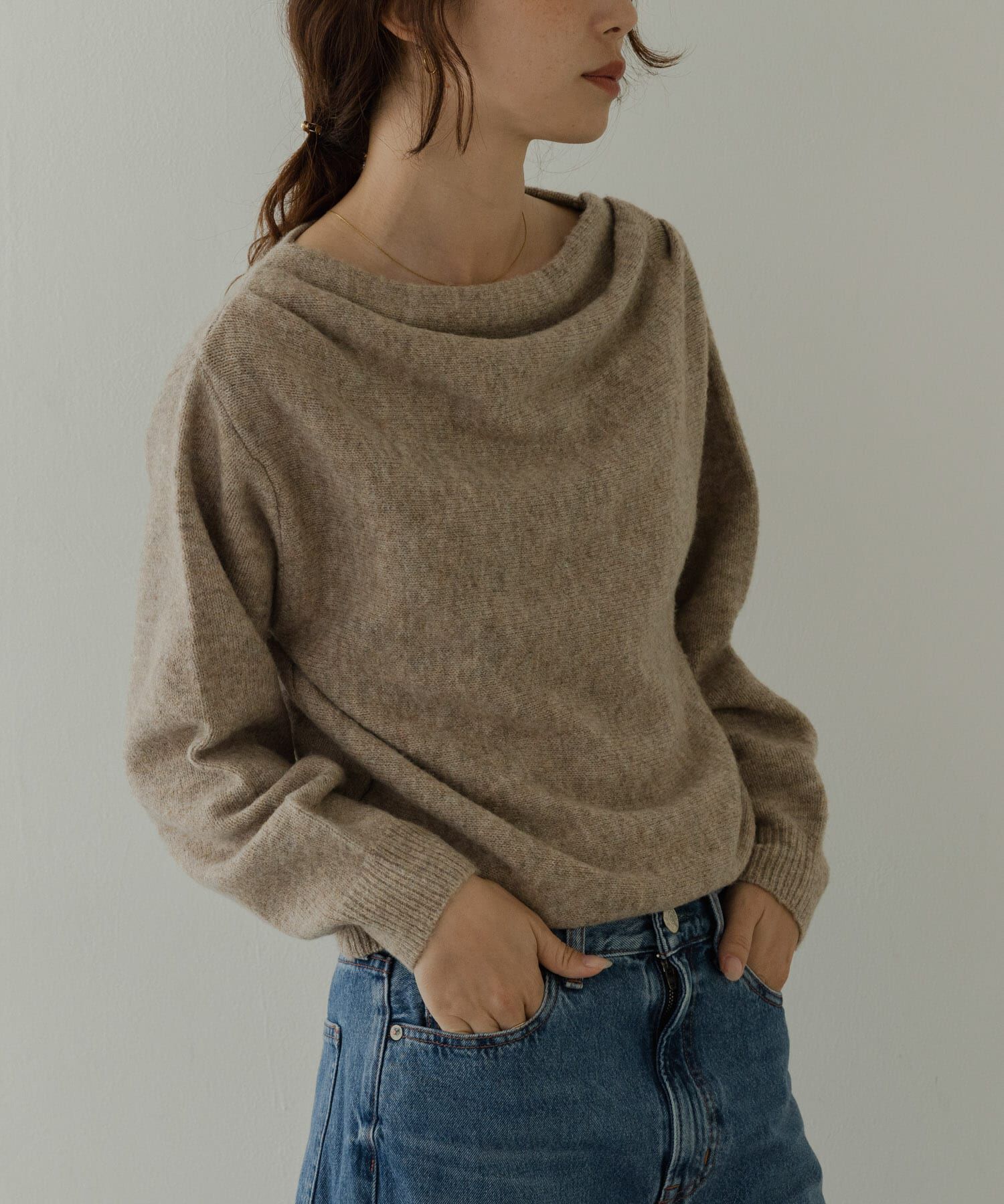 Sonny Label 「『WEB限定』ドレープニットプルオーバー」|ニット・セーター|ベージュ