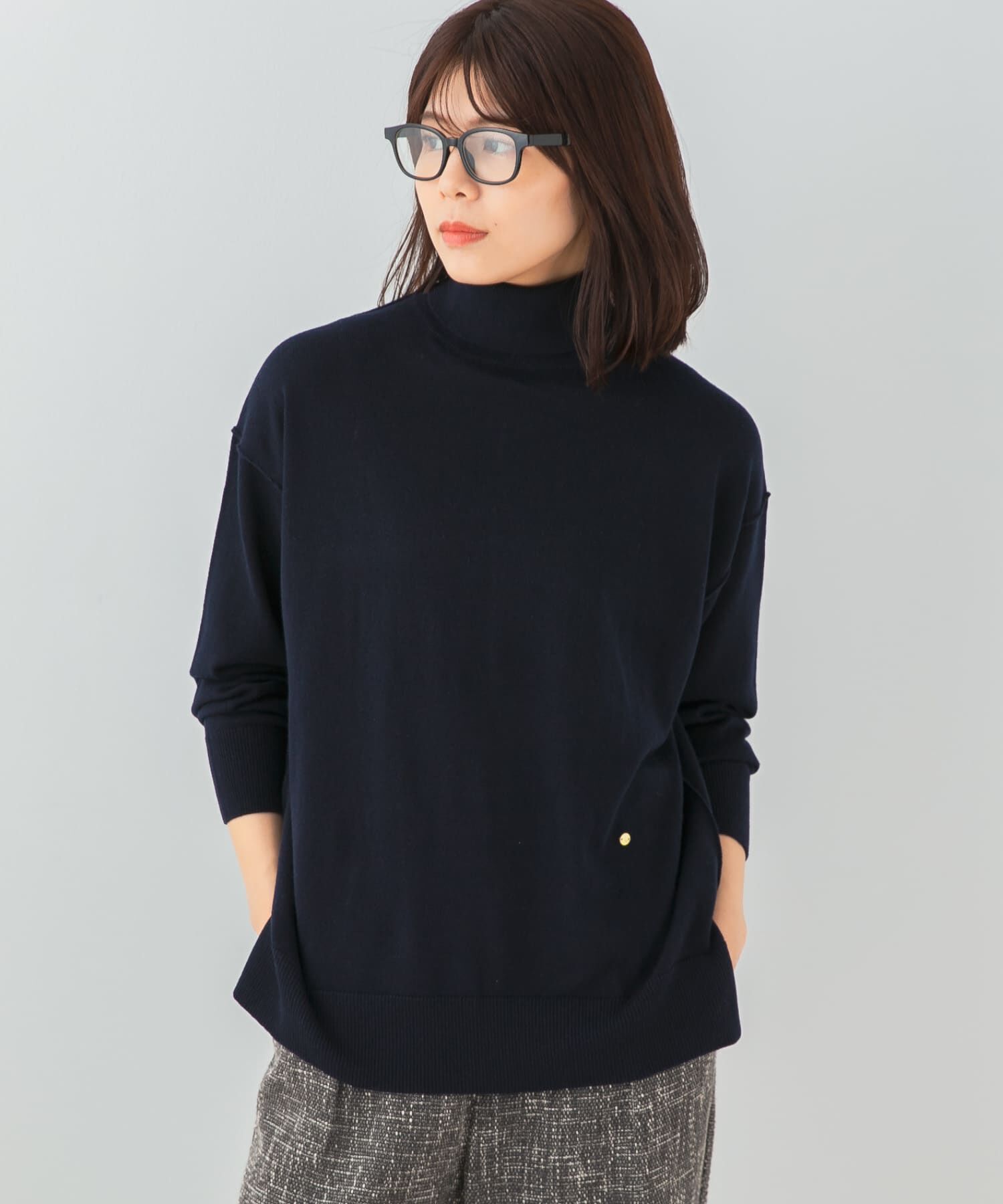 URBAN RESEARCH ROSSO「F by ROSSO　ウォッシャブル抗ピルタートルニット」|ニット・セーター|ネイビー