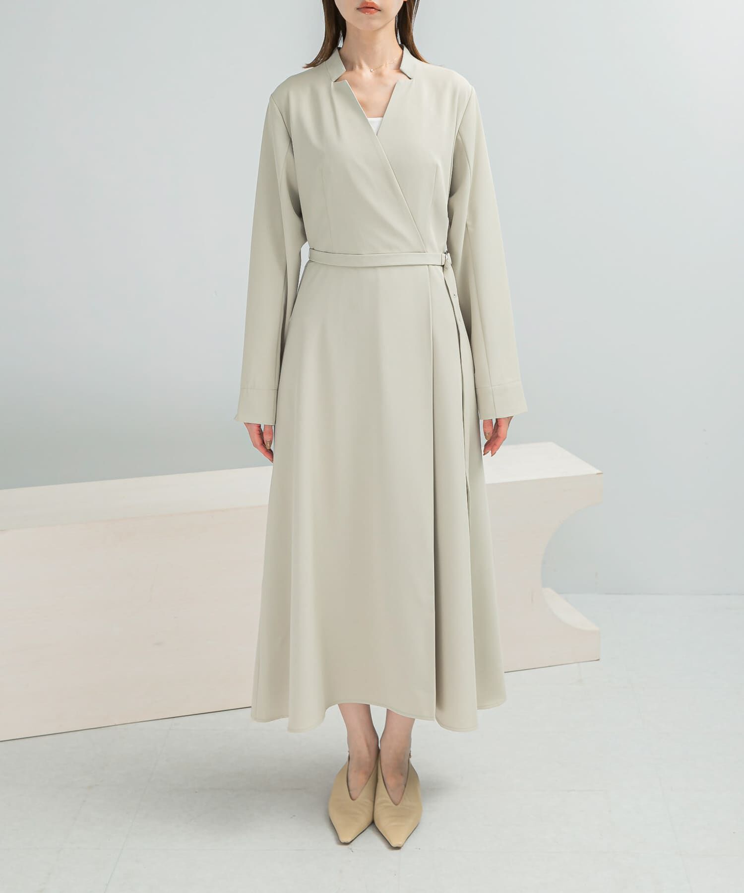 URBAN RESEARCH ROSSO「ベルトデザインカシュクールワンピース」|ワンピース|