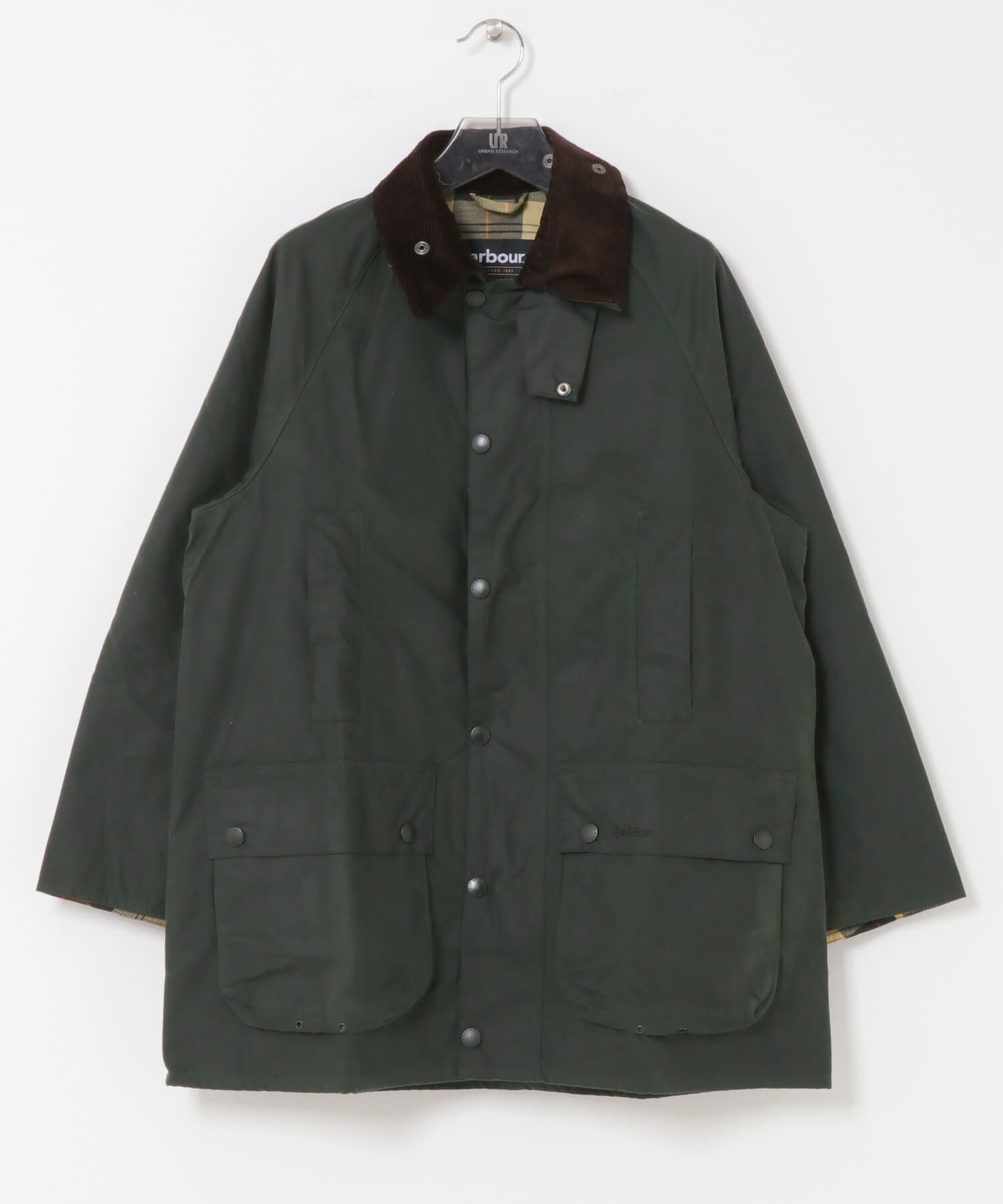 URBAN RESEARCH「Barbour　OS BEAUFORT WAX JACKET」|ノーカラーコート|