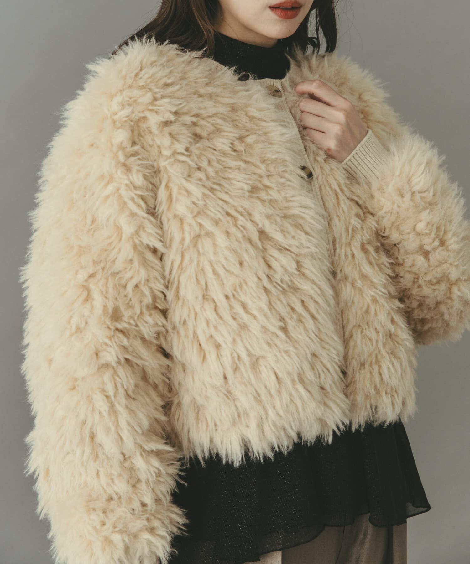 URBAN RESEARCH ROSSO「THINK FUR　2Way Fur Knit Tops」|ニット・セーター|