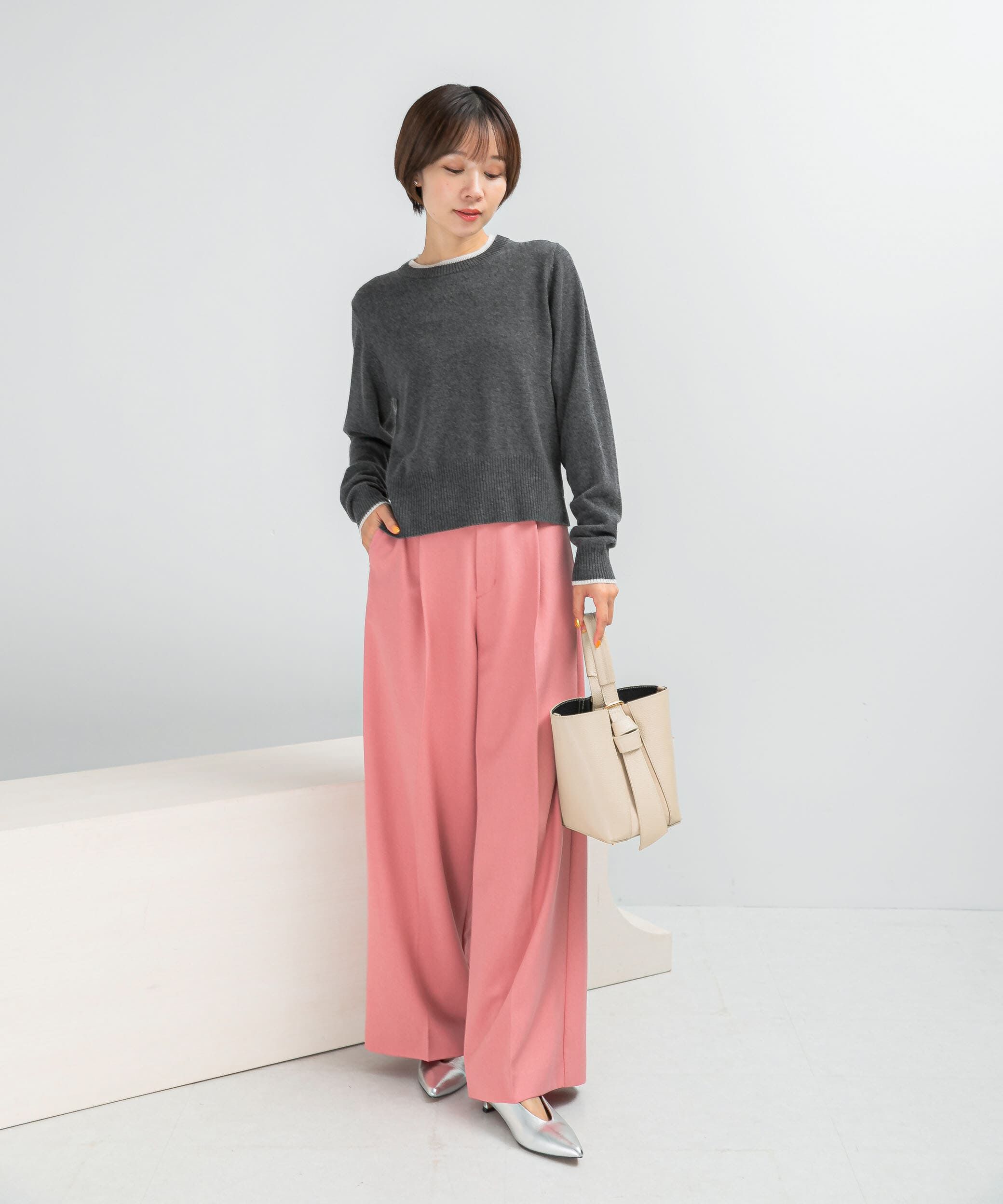 URBAN RESEARCH ROSSO「カシミヤ混バイカラーコンパクトニット」|ニット・セーター|