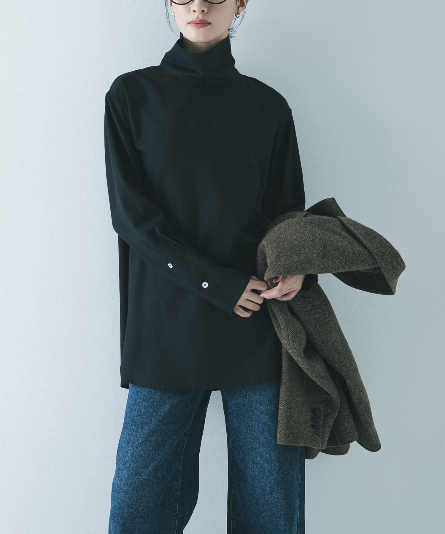 URBAN RESEARCH「TRソフトツイルハイネックシャツ」|シャツ・ブラウス|