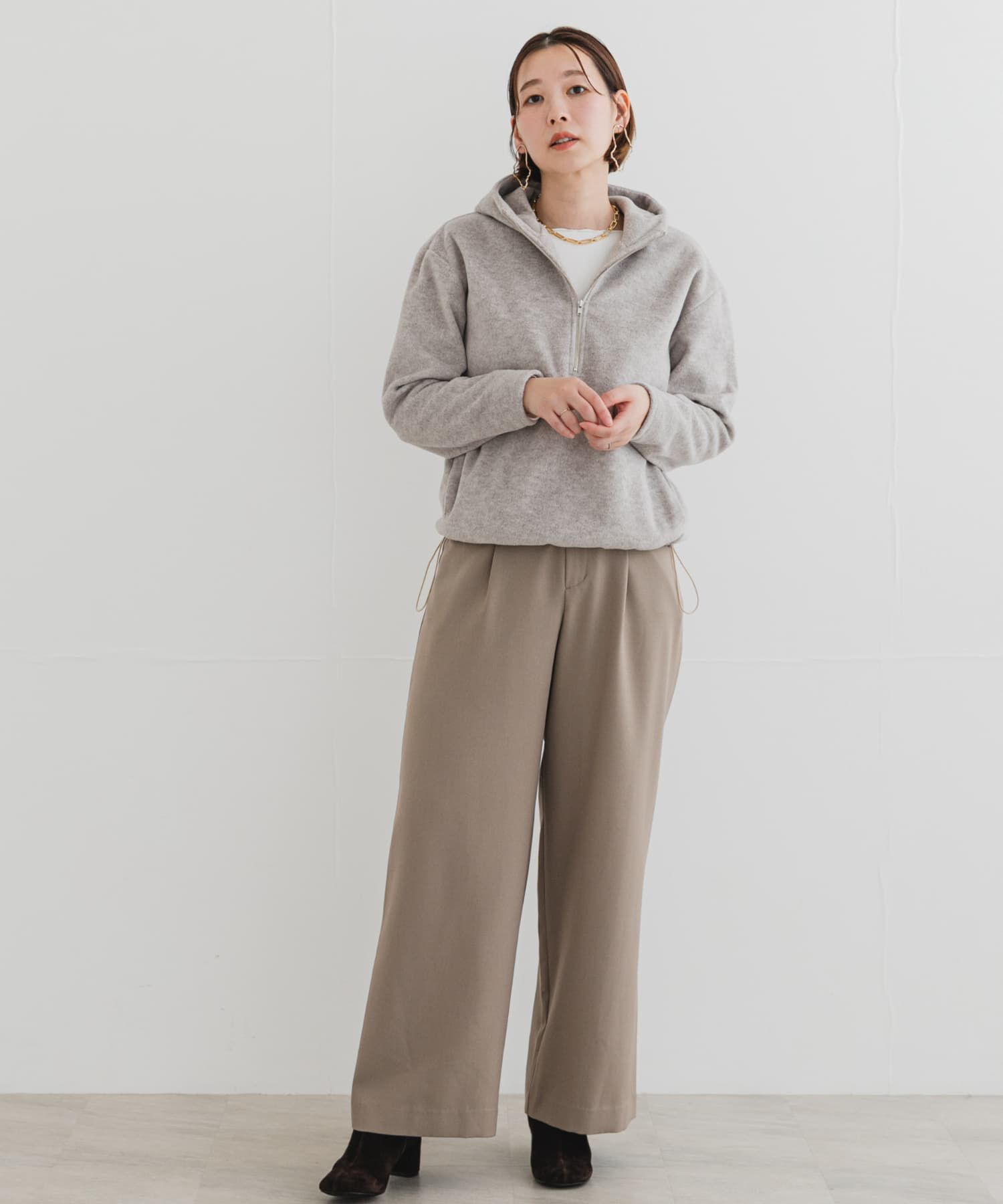 URBAN RESEARCH ROSSO「F by ROSSO　シャギーフリースハーフZIPパーカー」|パーカー|