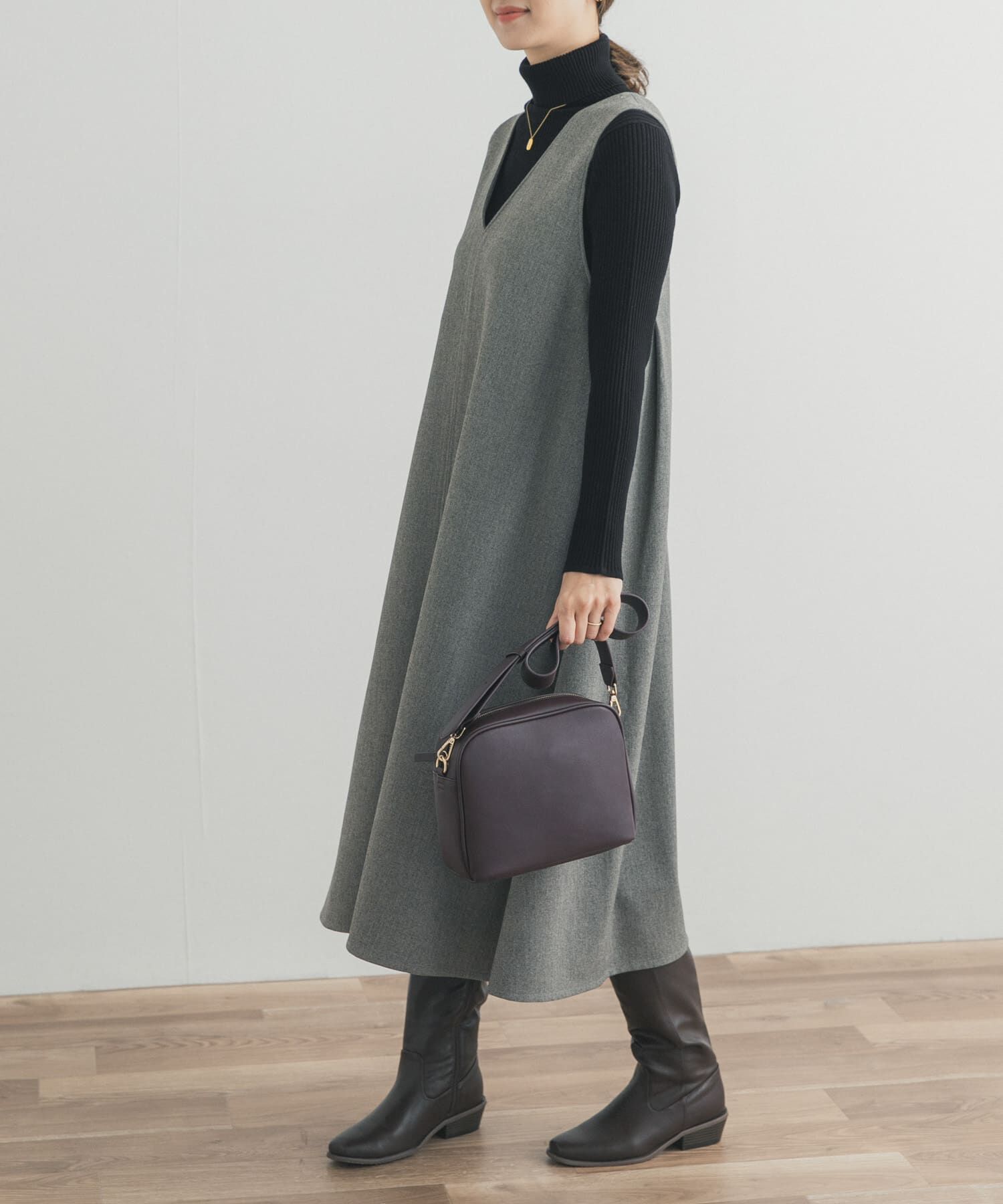 URBAN RESEARCH DOORS「メランジBACKタックフレアジャンスカ」|ワンピース|