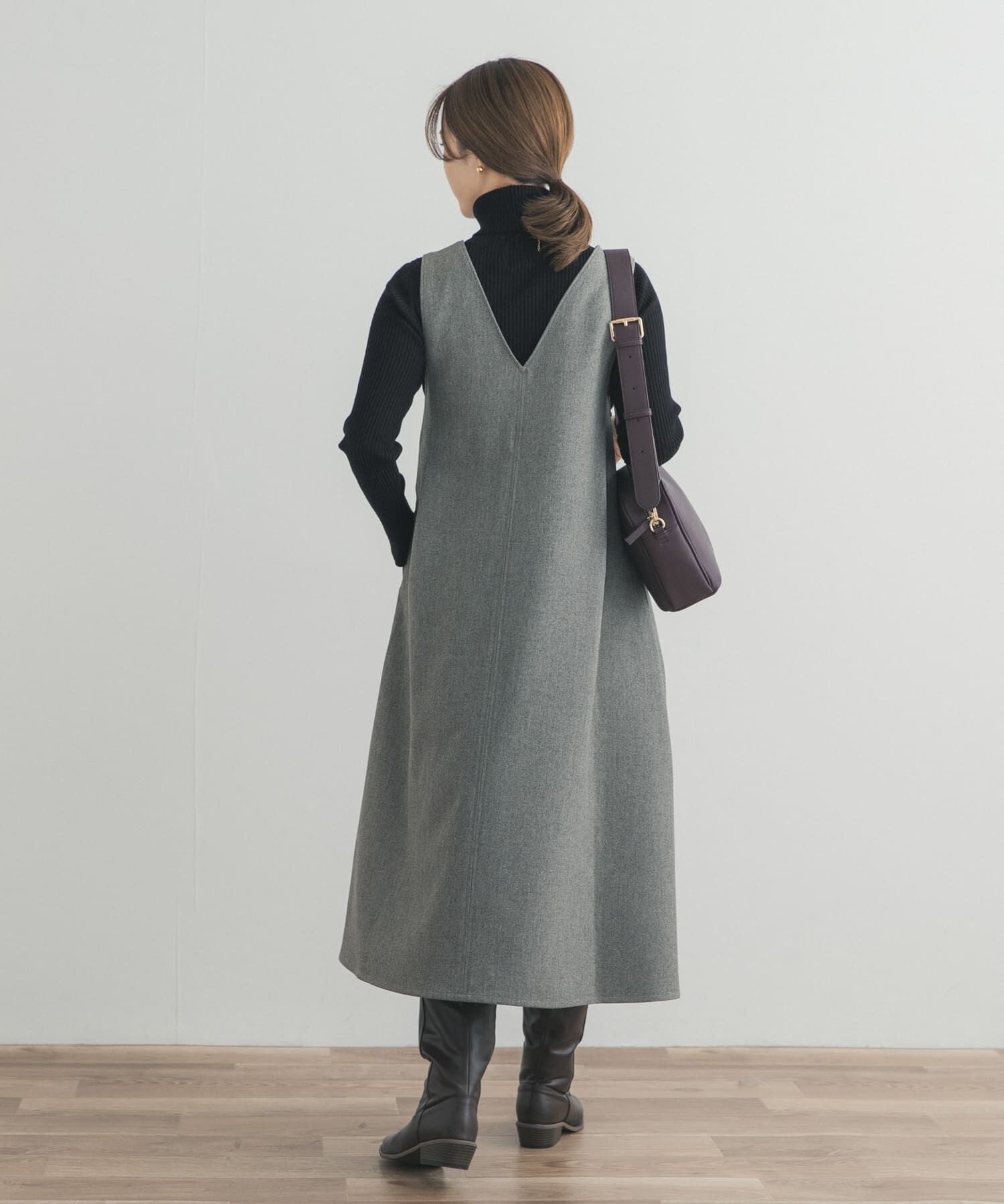 URBAN RESEARCH DOORS「メランジBACKタックフレアジャンスカ」|ワンピース|