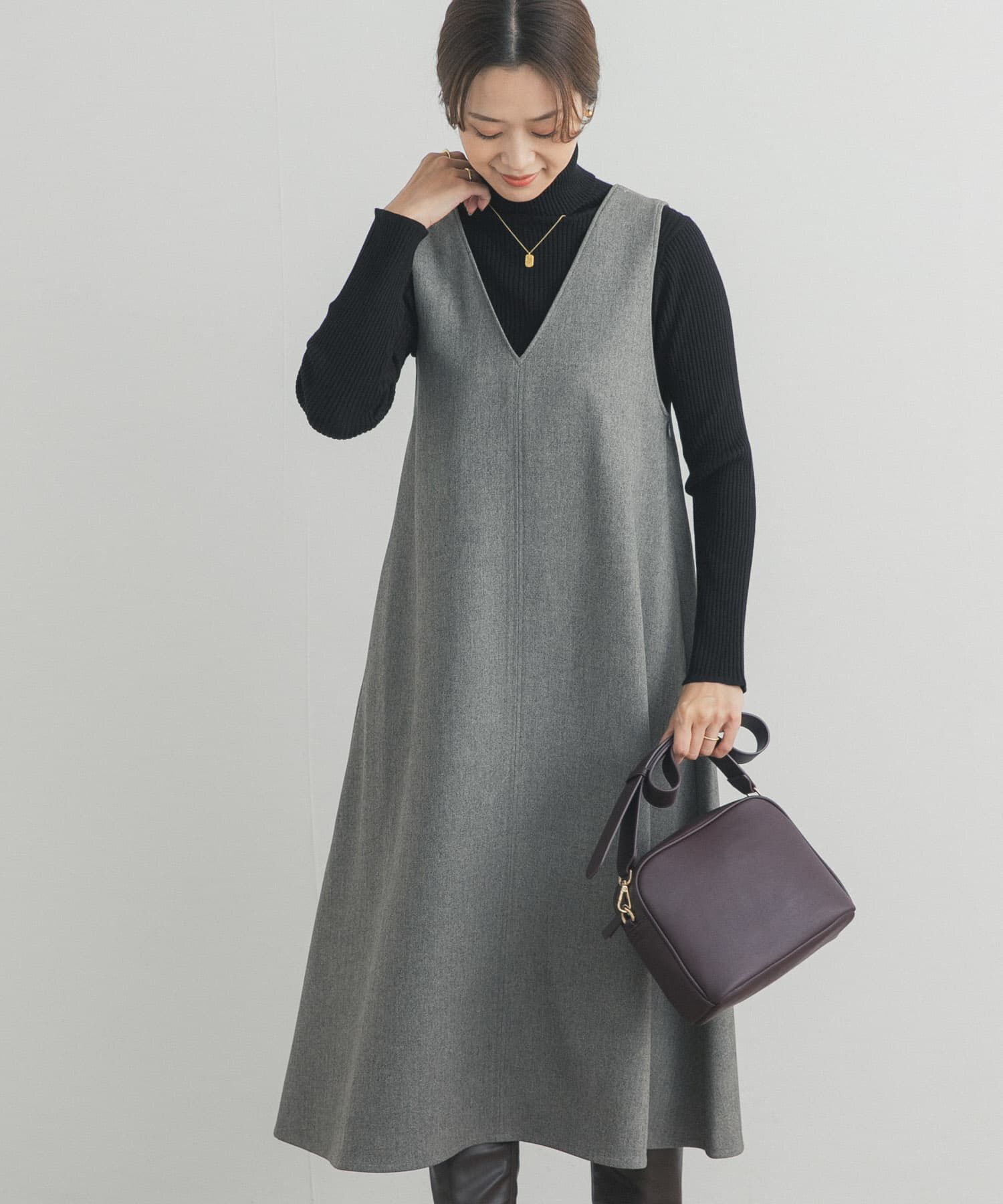 URBAN RESEARCH DOORS「メランジBACKタックフレアジャンスカ」|ワンピース|