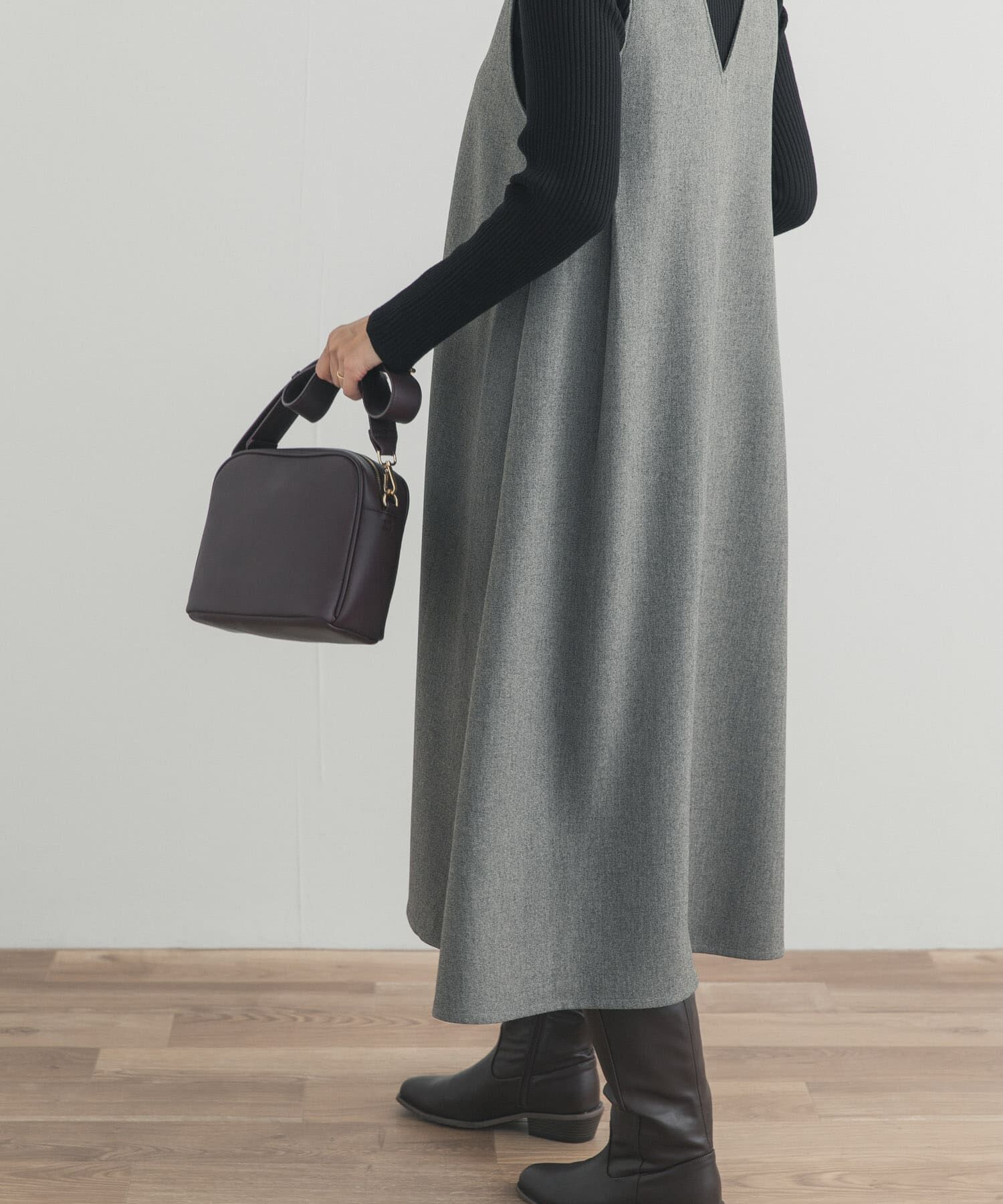 URBAN RESEARCH DOORS「メランジBACKタックフレアジャンスカ」|ワンピース|