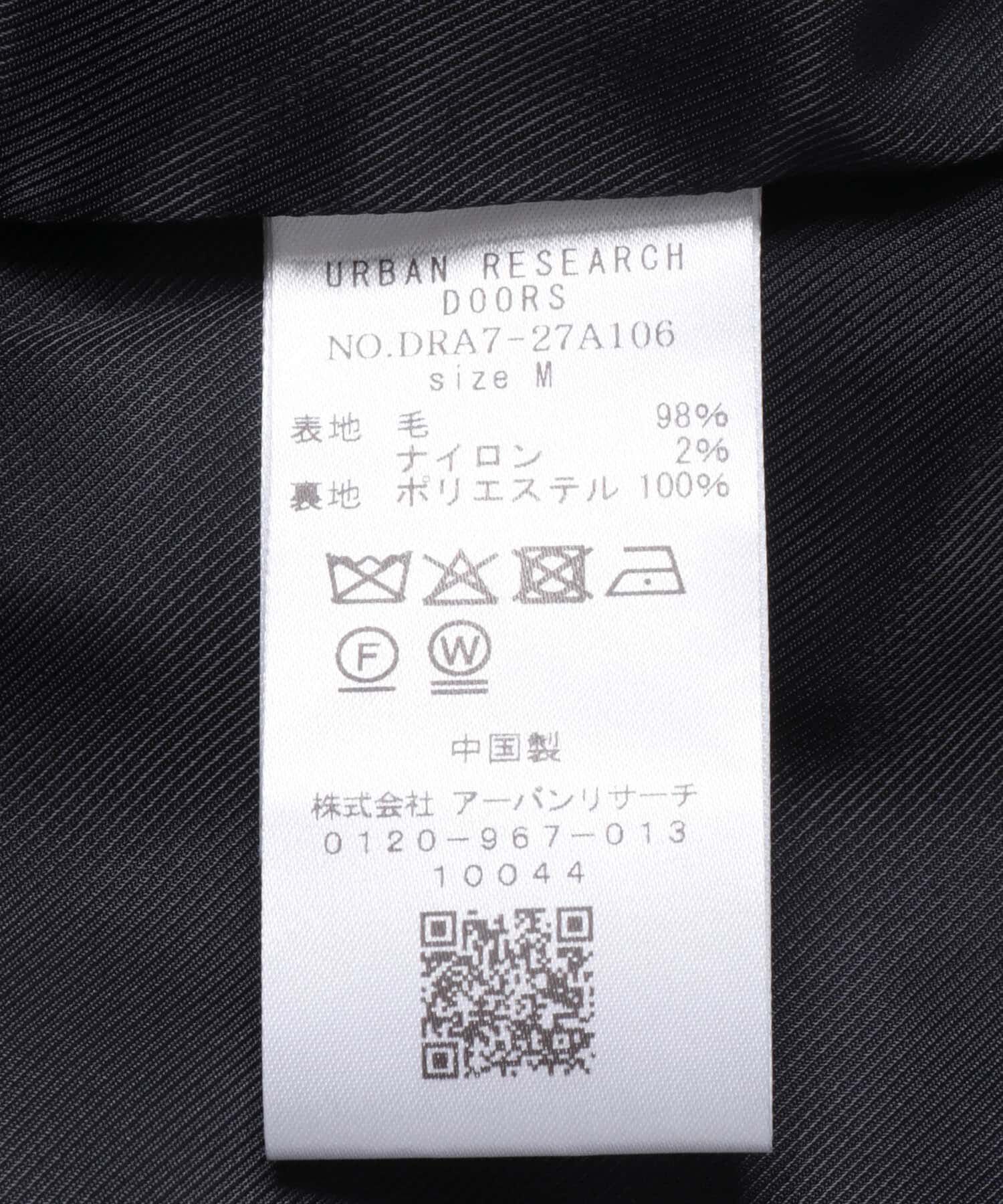 URBAN RESEARCH DOORS「ウールノーカラーコート」|ピーコート|