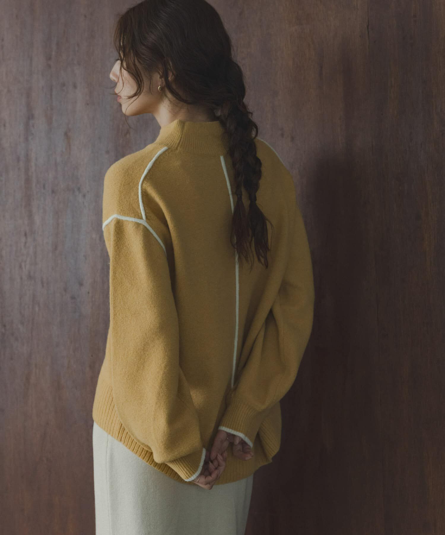 Sonny Label 「バックラウンドカラーシームニットプルオーバー」|ニット・セーター|イエロー