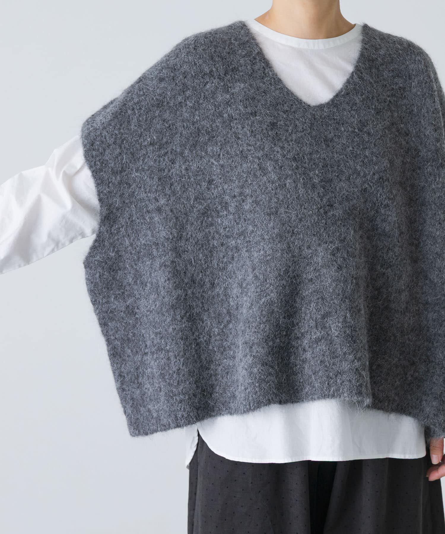 かぐれ「アルパカワイドニットベスト」|ベスト・ジレ|