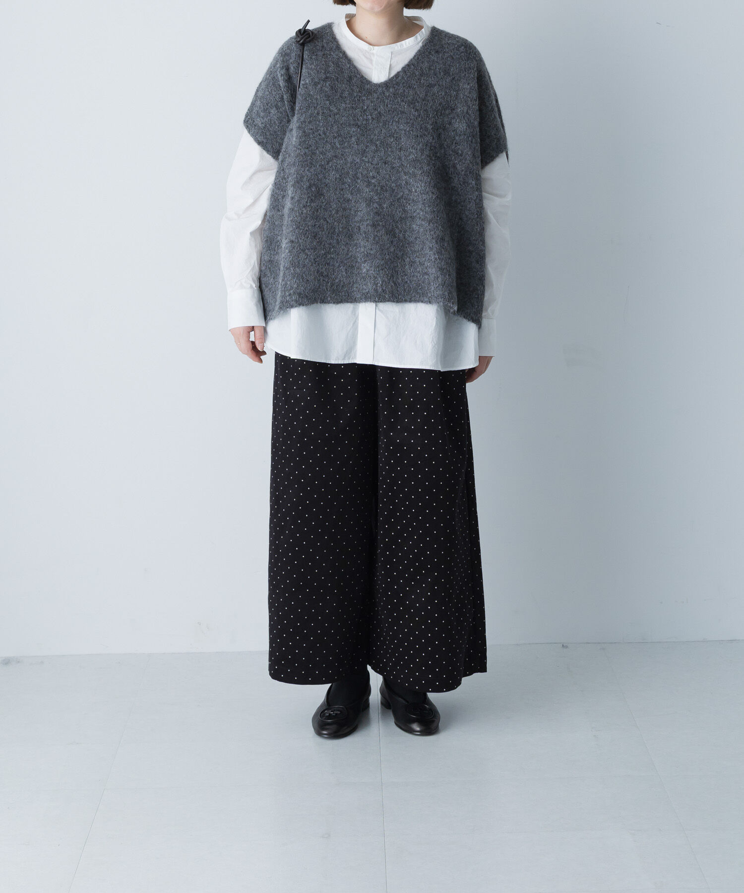 かぐれ「アルパカワイドニットベスト」|ベスト・ジレ|