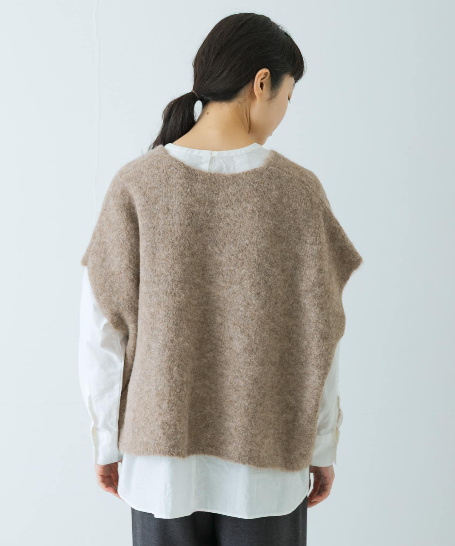 かぐれ「アルパカワイドニットベスト」|ベスト・ジレ|