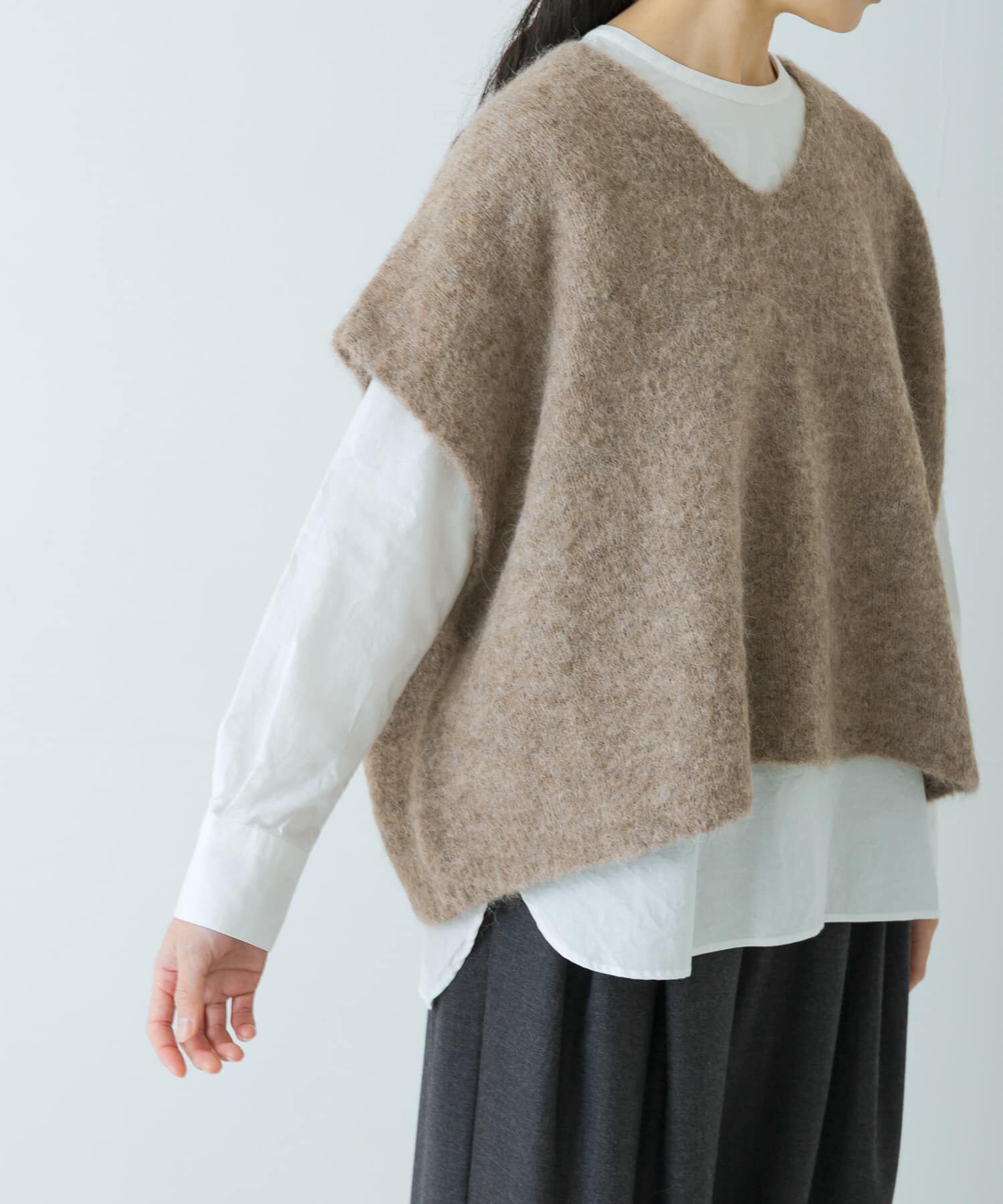 かぐれ「アルパカワイドニットベスト」|ベスト・ジレ|