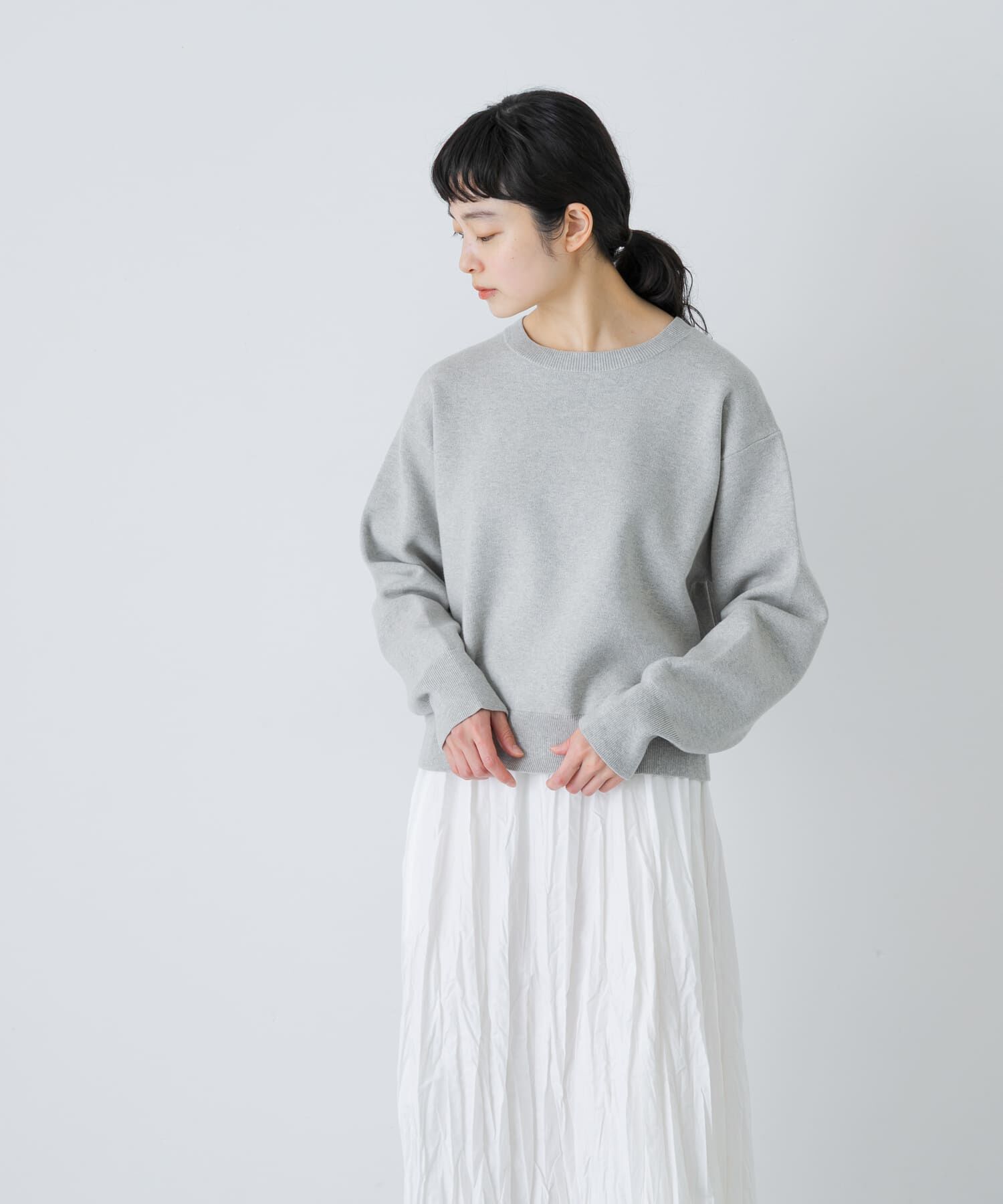 かぐれ「コットンカシミヤスムースプルオーバー」|ニット・セーター|