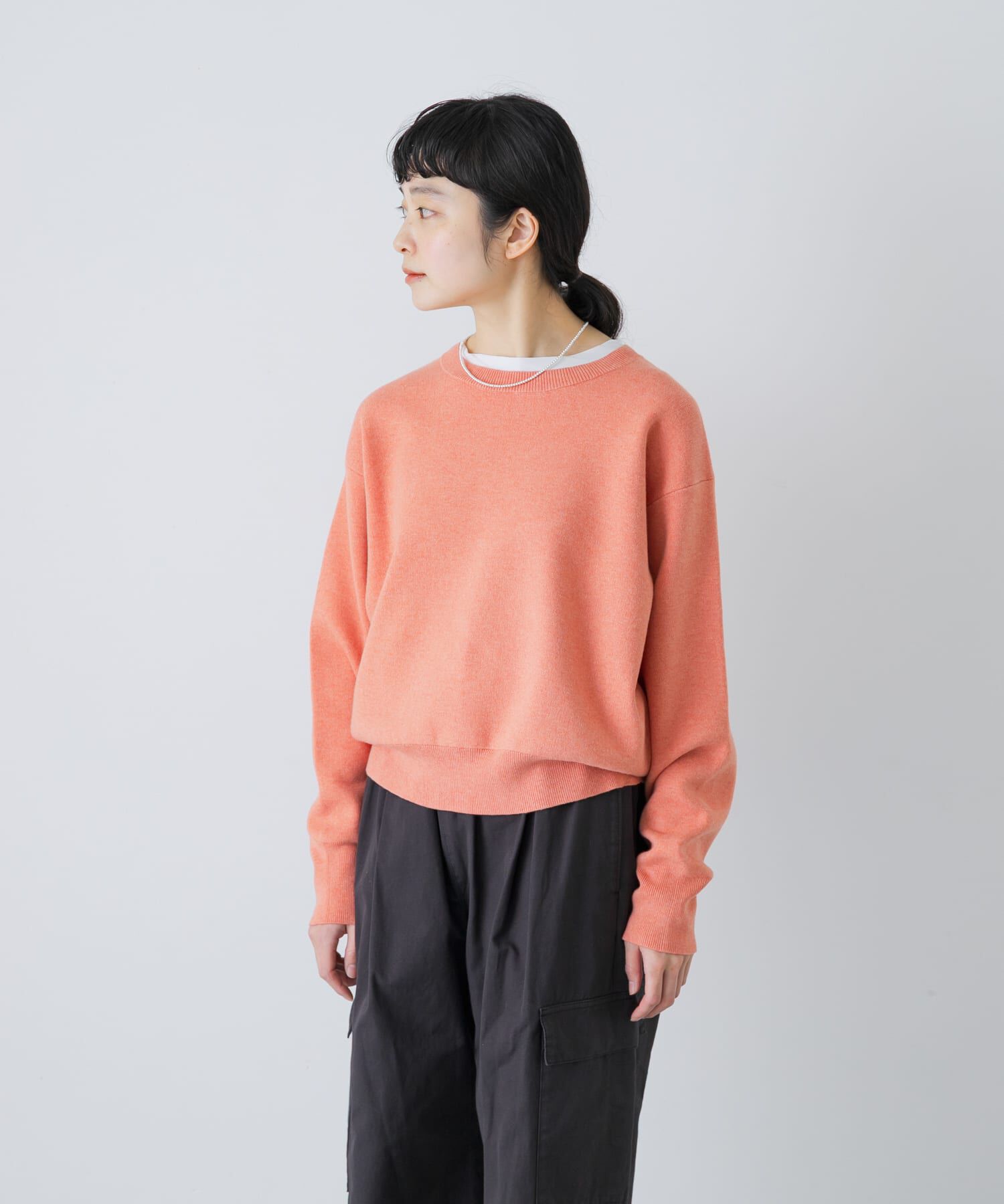 かぐれ「コットンカシミヤスムースプルオーバー」|ニット・セーター|