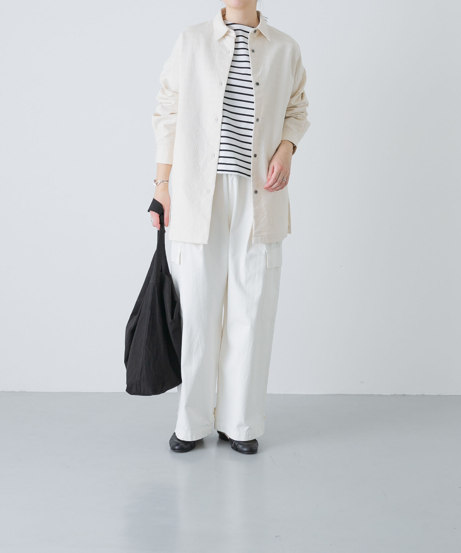 かぐれ「コットンドビージャケット」|ノーカラーコート|