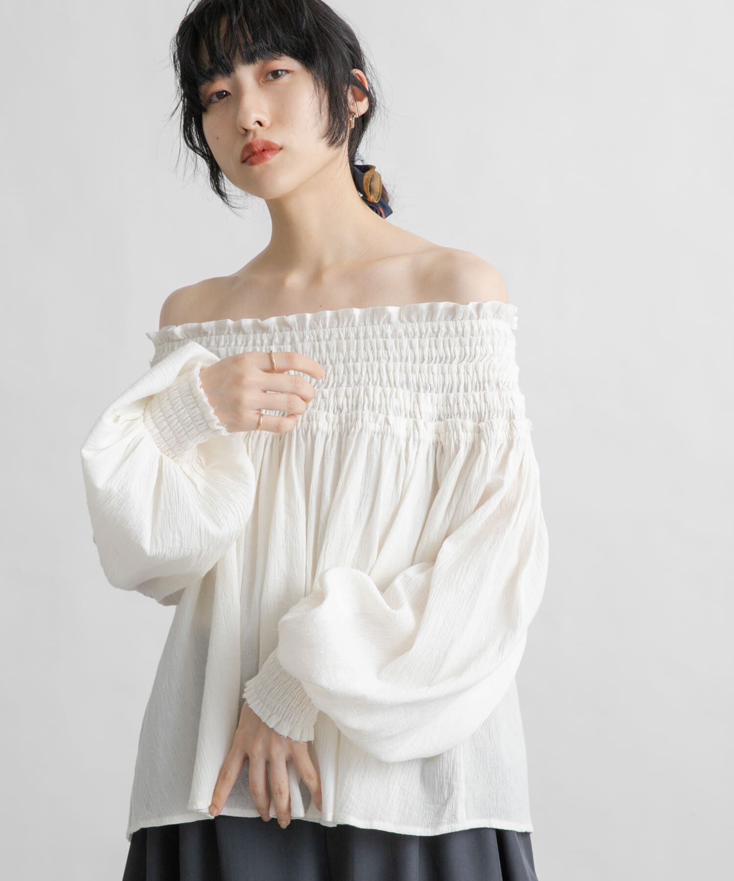  「2WAYシャーリングブラウス」|シャツ・ブラウス|