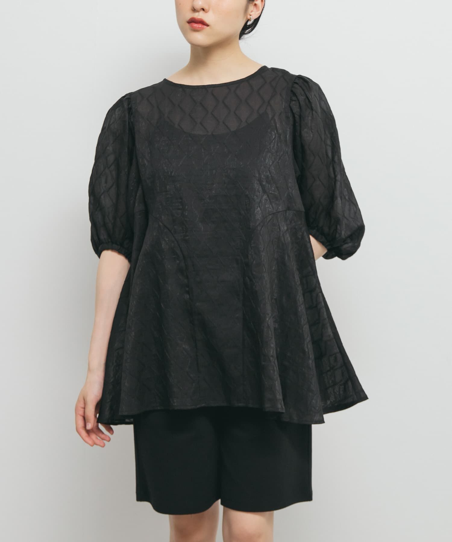  「パネルラインシアーブラウス」|シャツ・ブラウス|