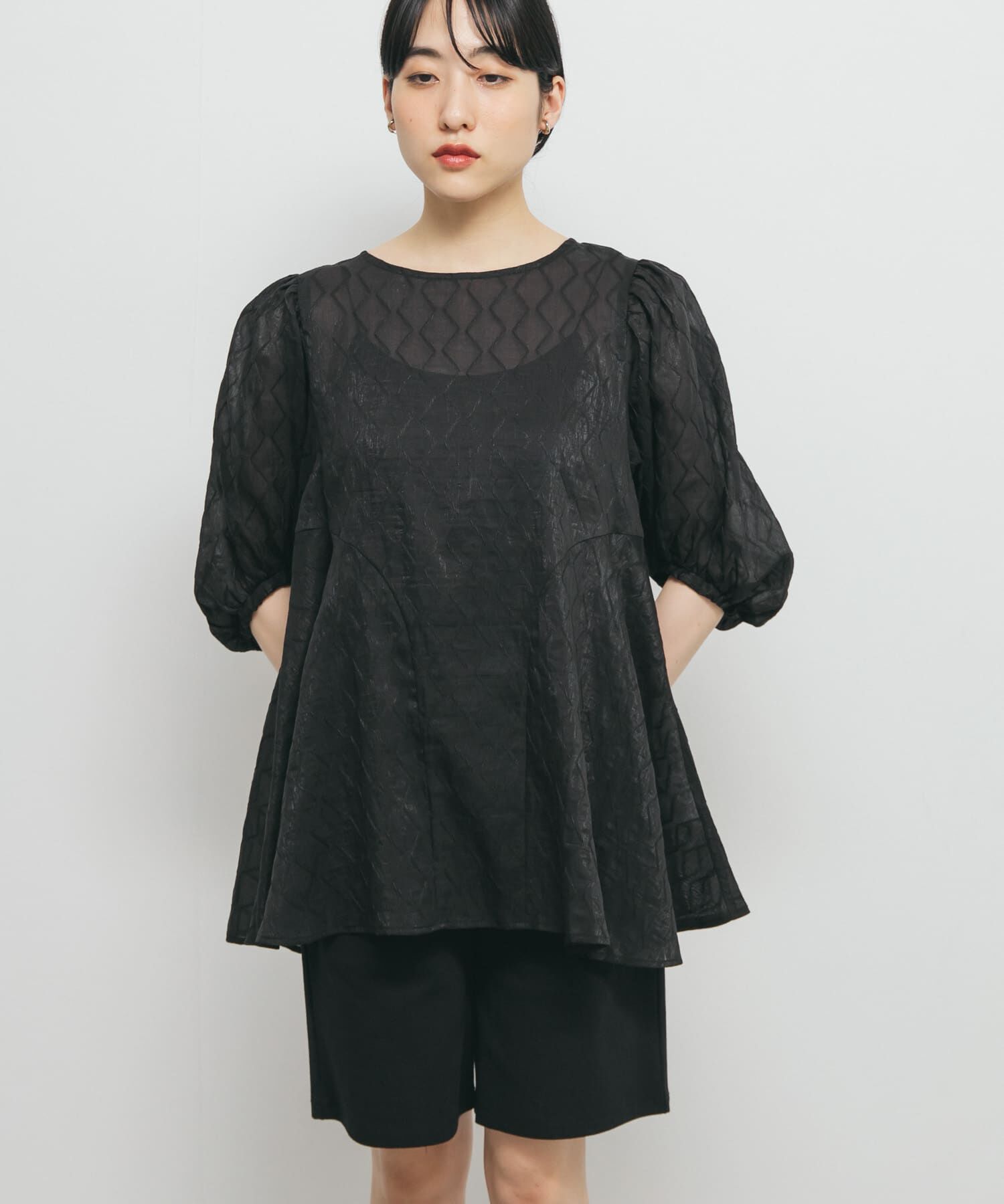  「パネルラインシアーブラウス」|シャツ・ブラウス|