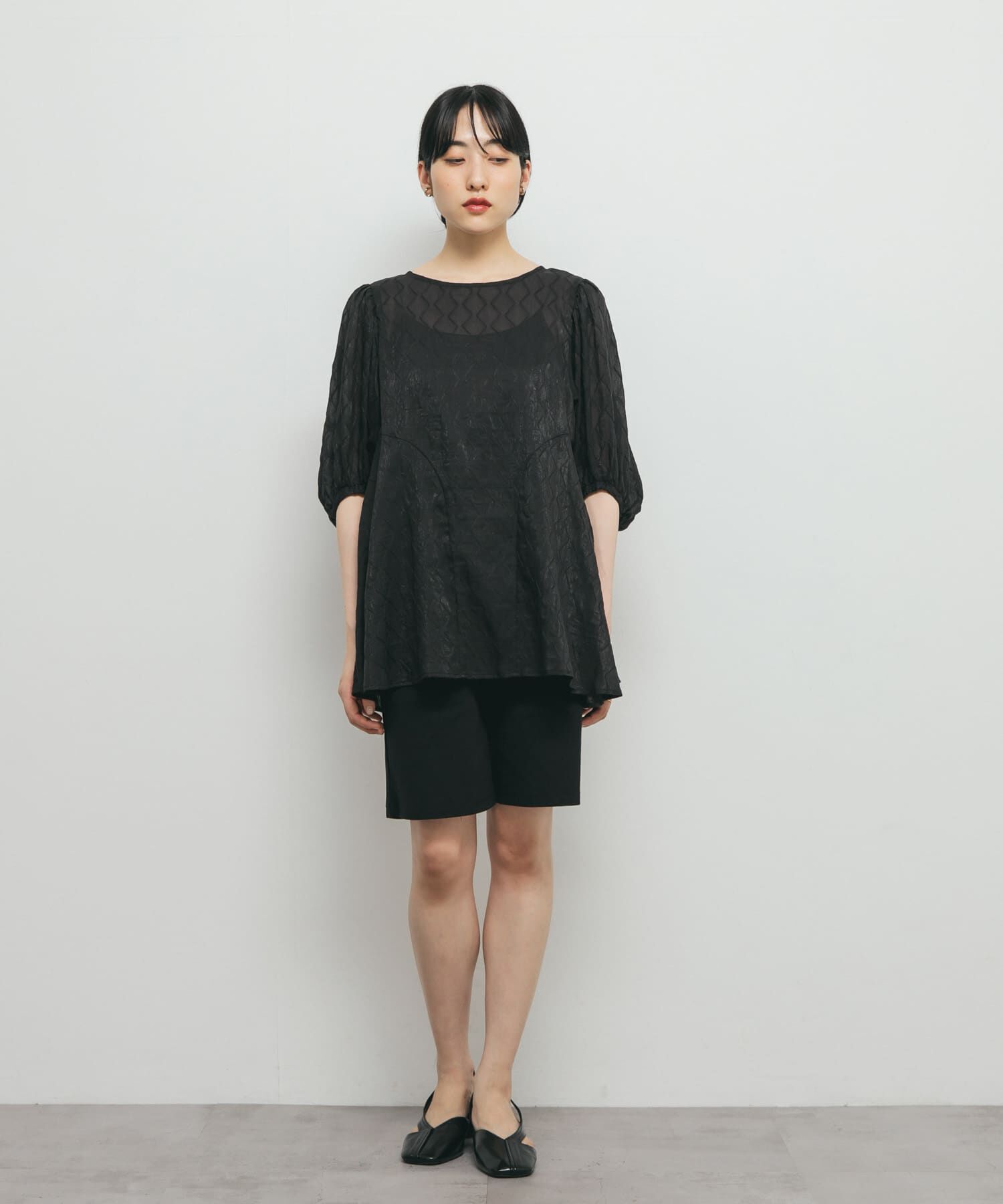  「パネルラインシアーブラウス」|シャツ・ブラウス|