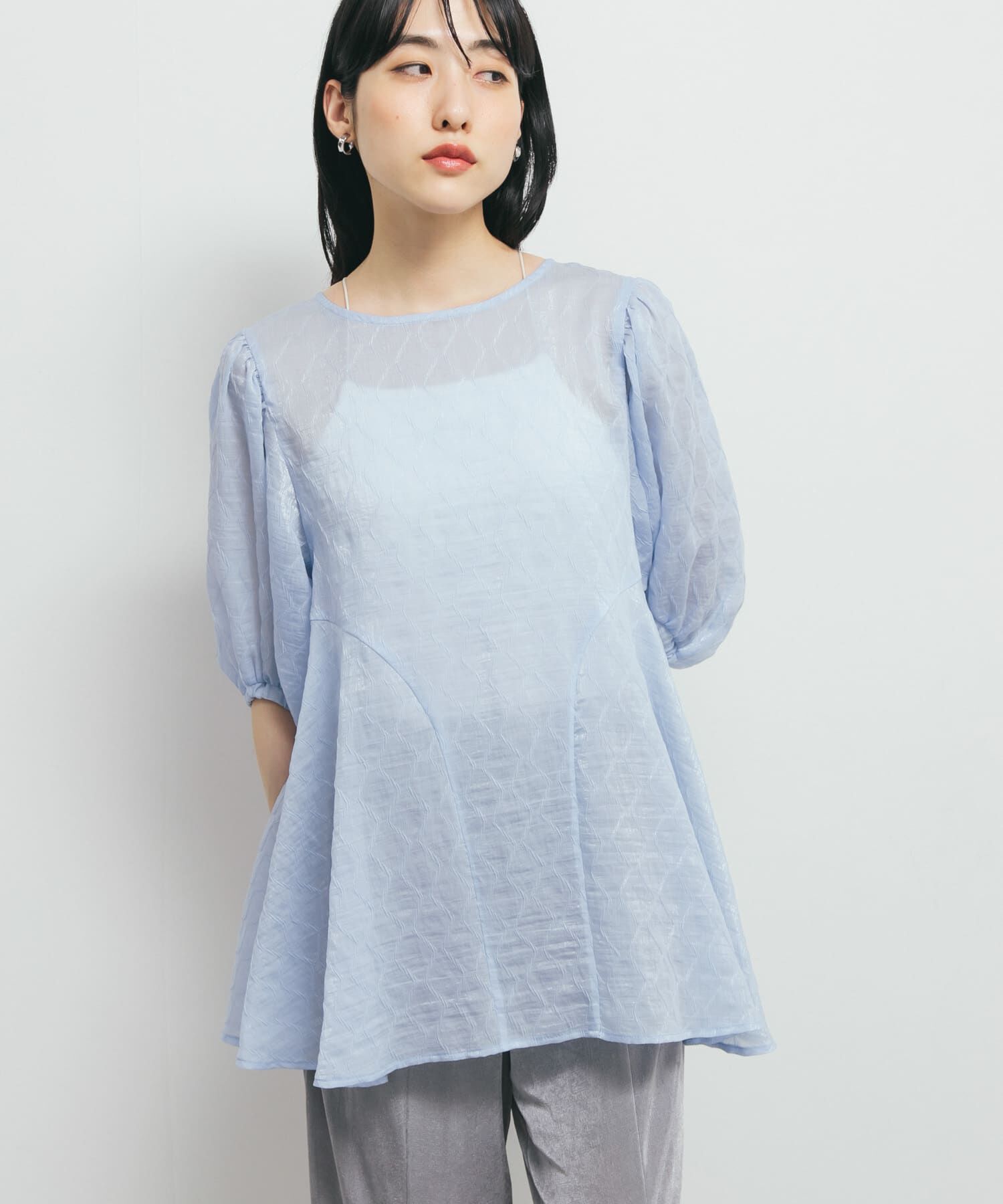  「パネルラインシアーブラウス」|シャツ・ブラウス|