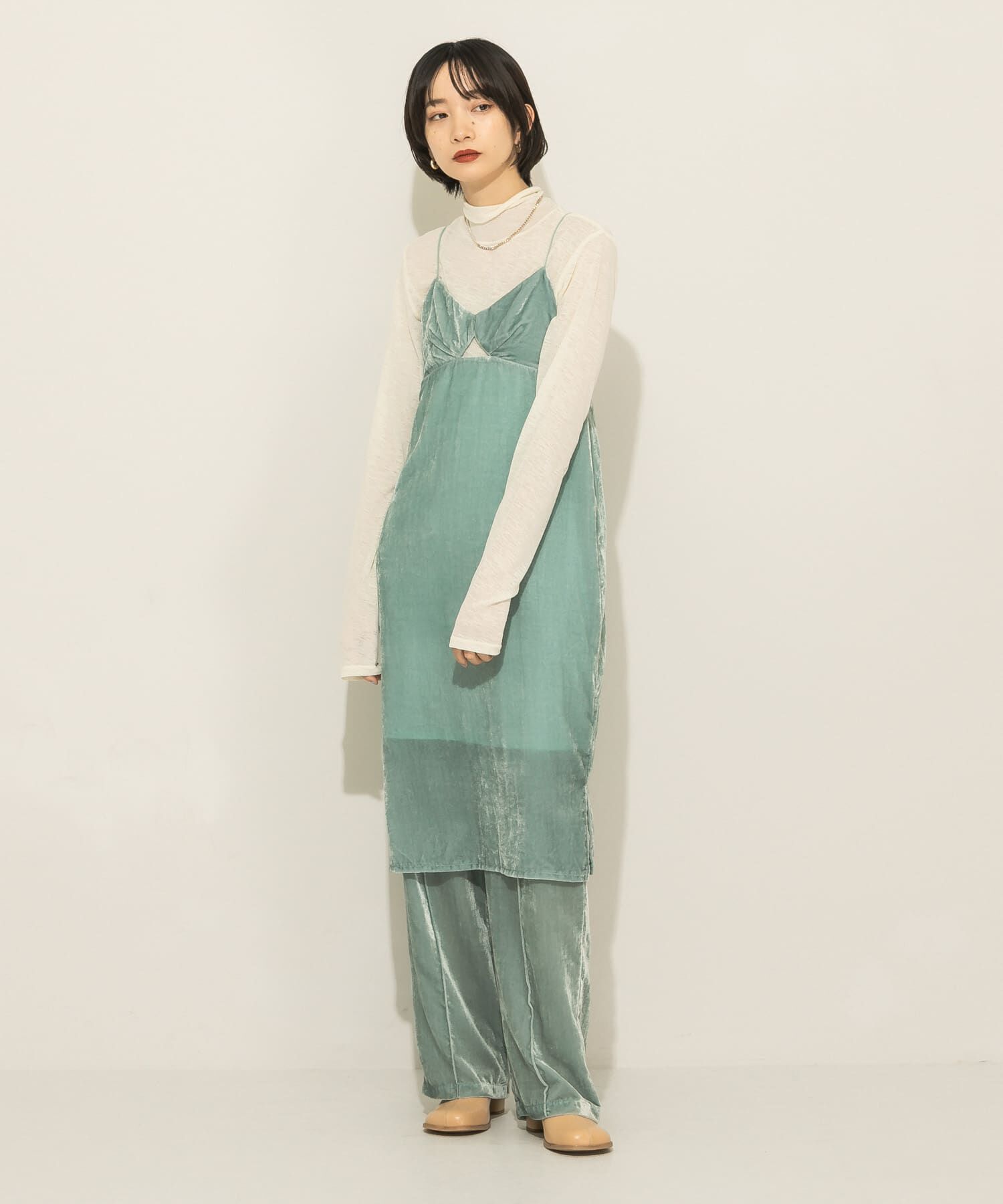  「ベロアキャミワンピース」|ワンピース|