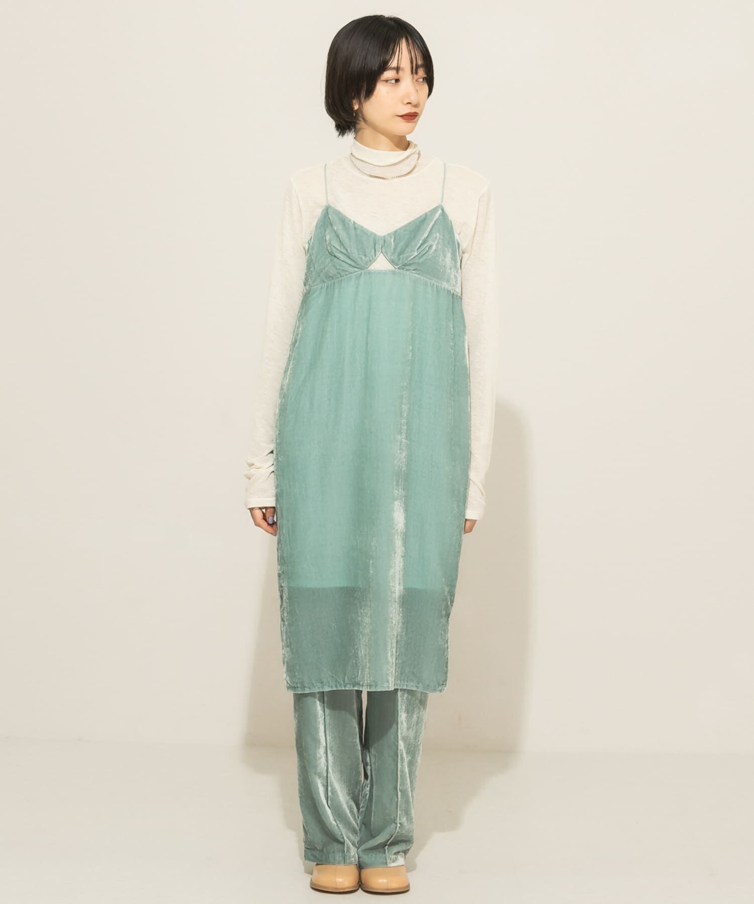  「ベロアキャミワンピース」|ワンピース|