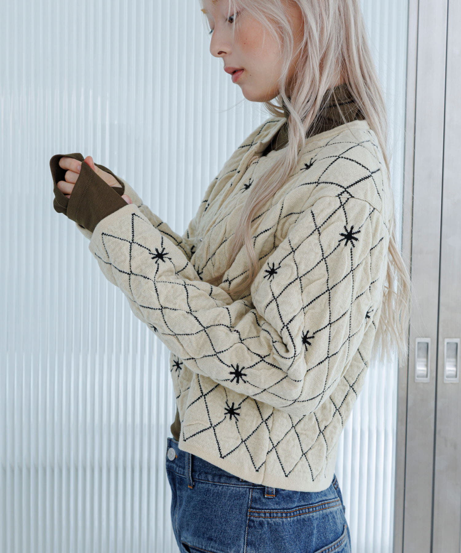  「キルティングショートカーディガン」|ニット・セーター|