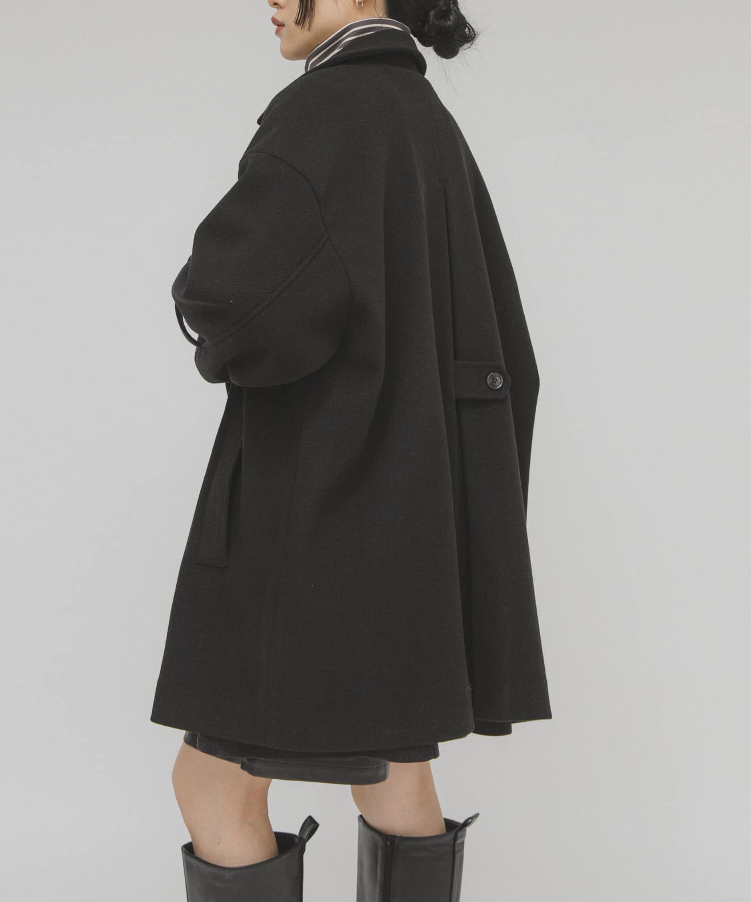  「BIGカラーミドルコート」|ノーカラーコート|