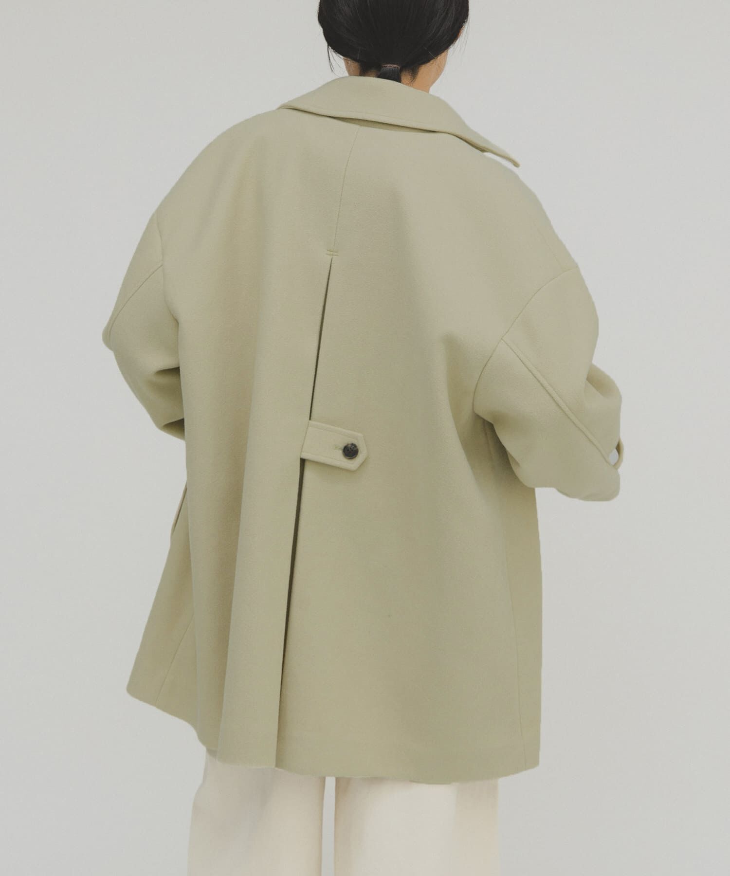  「BIGカラーミドルコート」|ノーカラーコート|