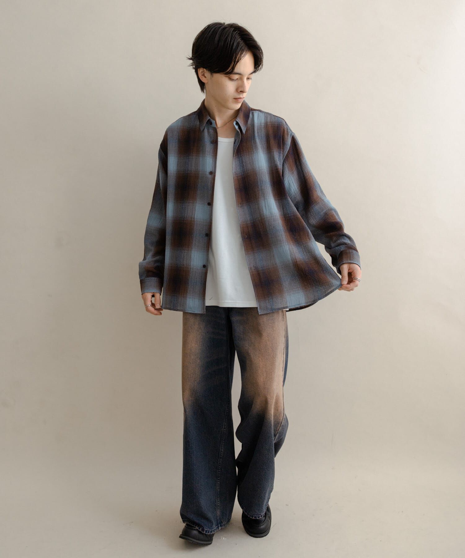 SENSE OF PLACE by URBAN RESEARCH「ヴィンテージライクデニムワイドパンツ」|デニム|