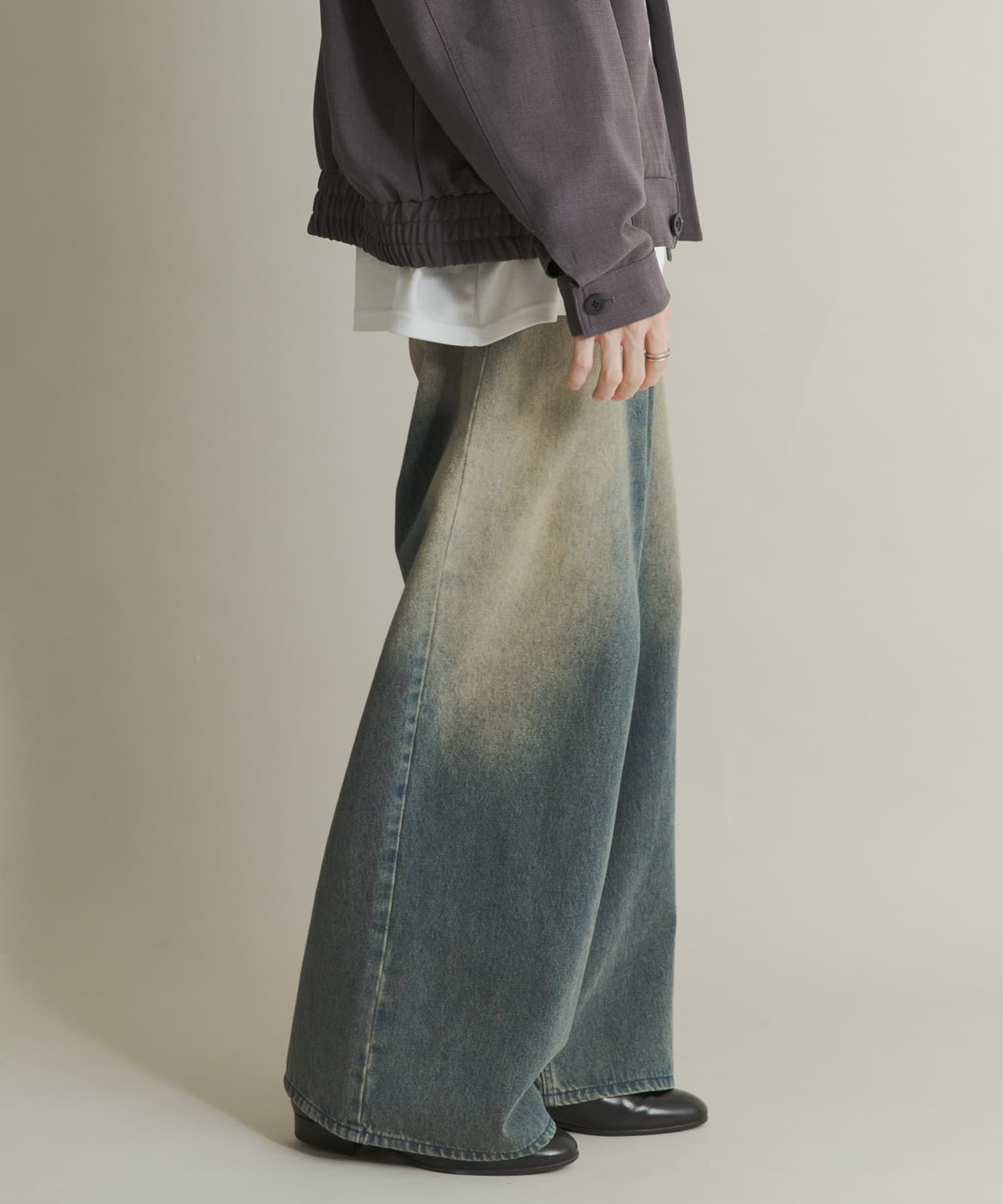 SENSE OF PLACE by URBAN RESEARCH「ヴィンテージライクデニムワイドパンツ」|デニム|インディゴブルー