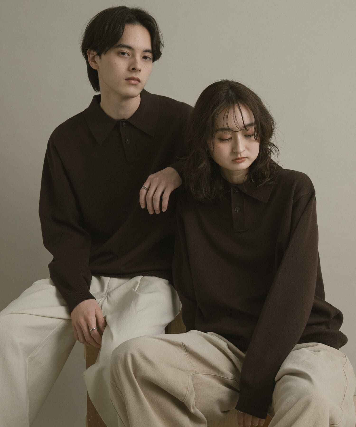 SENSE OF PLACE by URBAN RESEARCH「『一部WEB限定カラー』『洗濯可/毛玉防止』ストレッチニットポロシャツ」|ニット・セーター|ブラウン