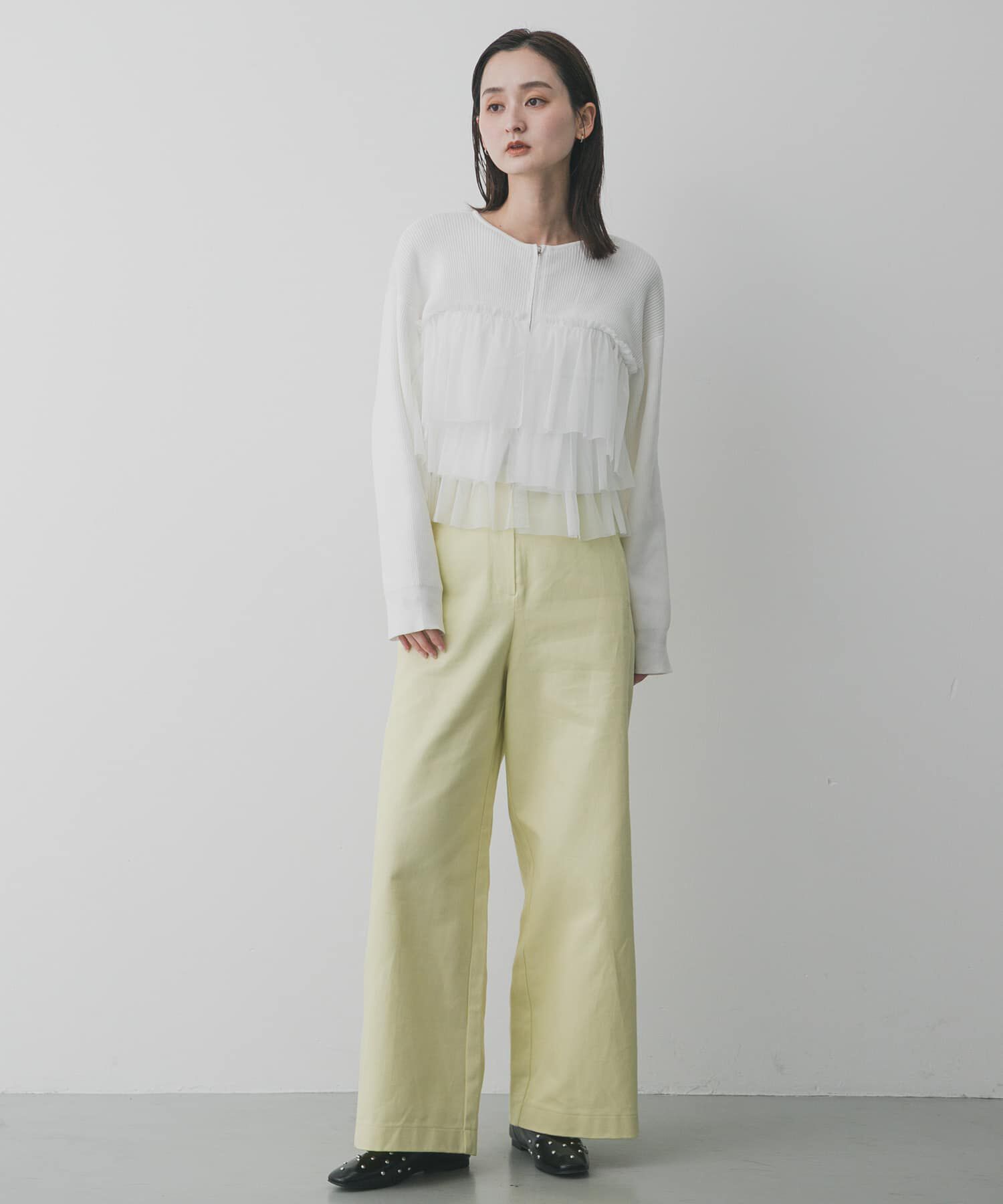 SENSE OF PLACE by URBAN RESEARCH「『洗濯可』ダブルジップフリルニットカーディガン」|ニット・セーター|