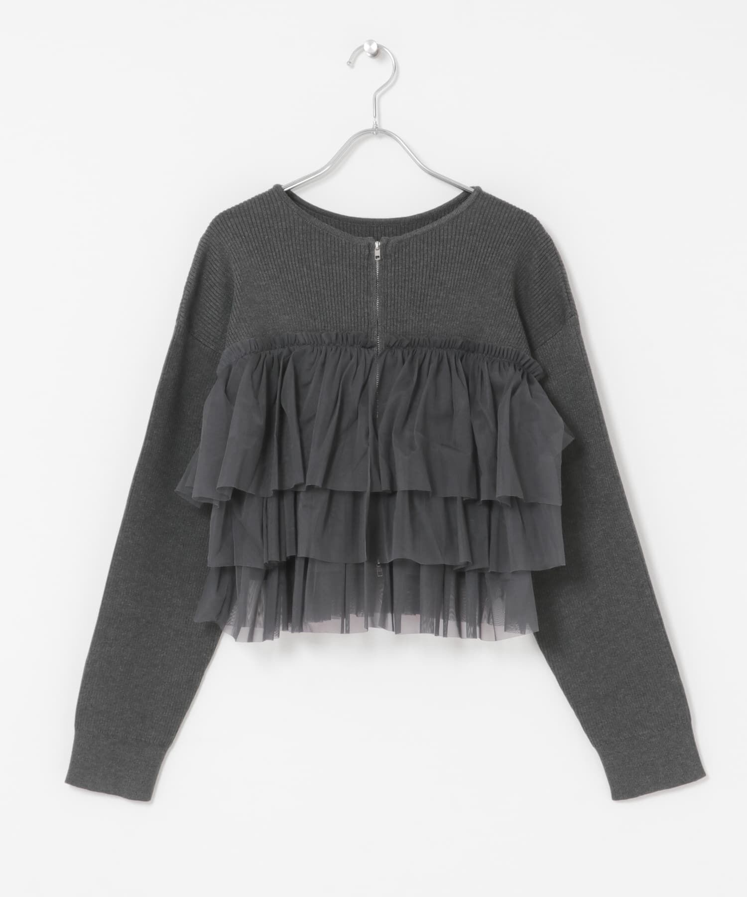 SENSE OF PLACE by URBAN RESEARCH「『洗濯可』ダブルジップフリルニットカーディガン」|ニット・セーター|