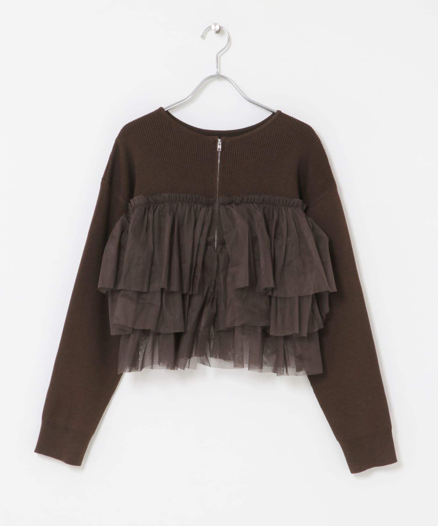 SENSE OF PLACE by URBAN RESEARCH「『洗濯可』ダブルジップフリルニットカーディガン」|ニット・セーター|