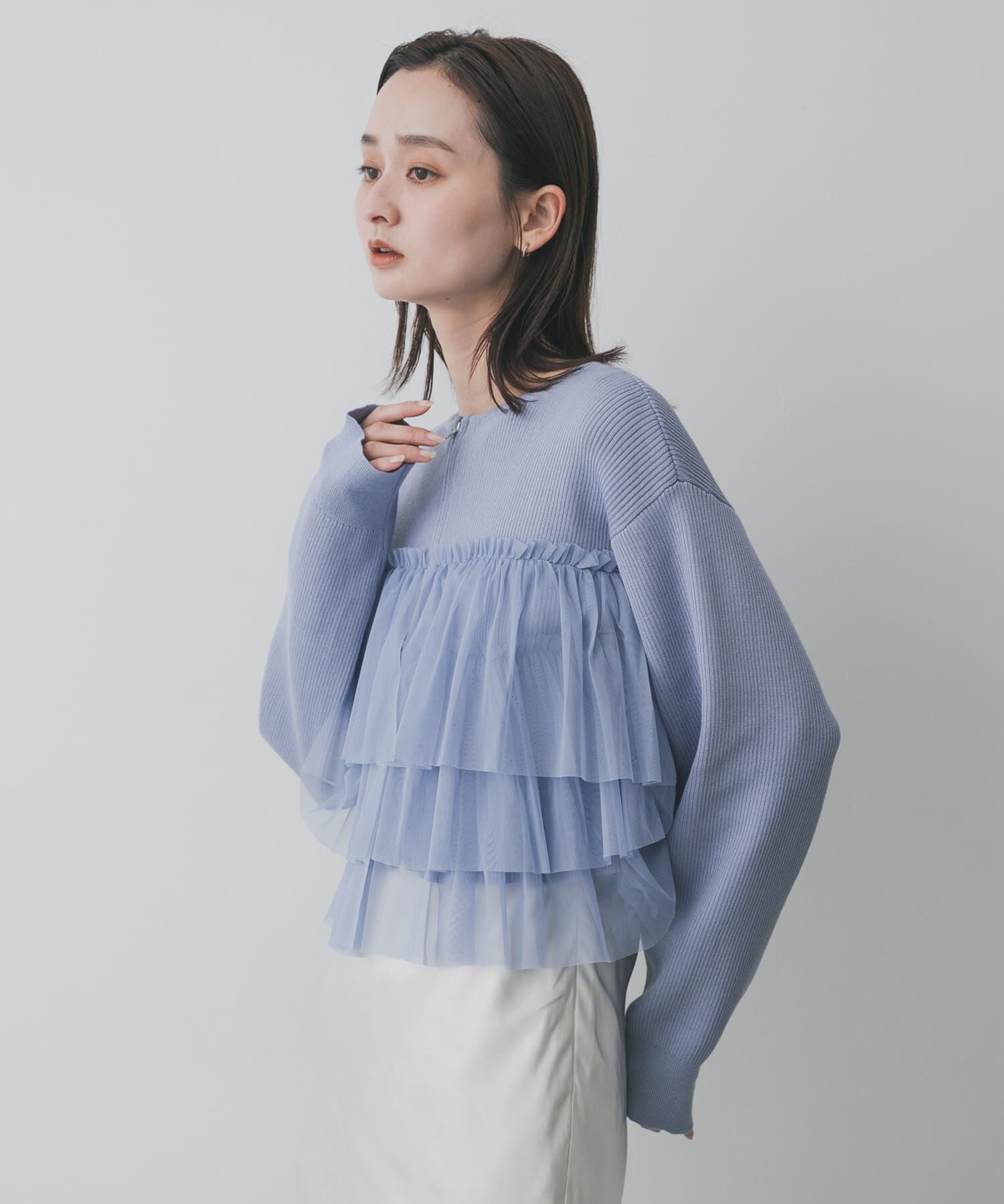 SENSE OF PLACE by URBAN RESEARCH「『洗濯可』ダブルジップフリルニットカーディガン」|ニット・セーター|