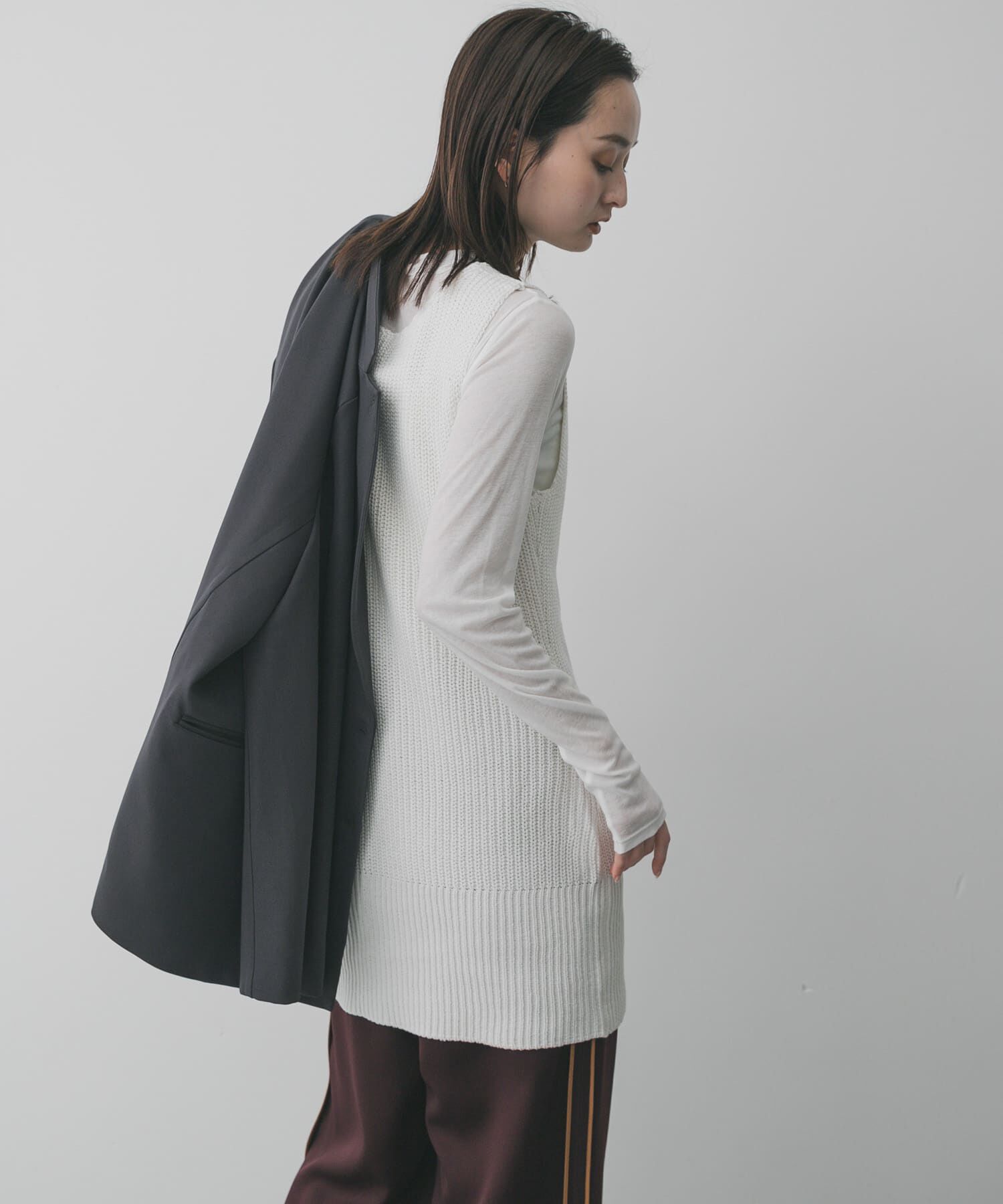 SENSE OF PLACE by URBAN RESEARCH「『洗濯可』ミドルゲージチュニックベスト」|ベスト・ジレ|アイボリー