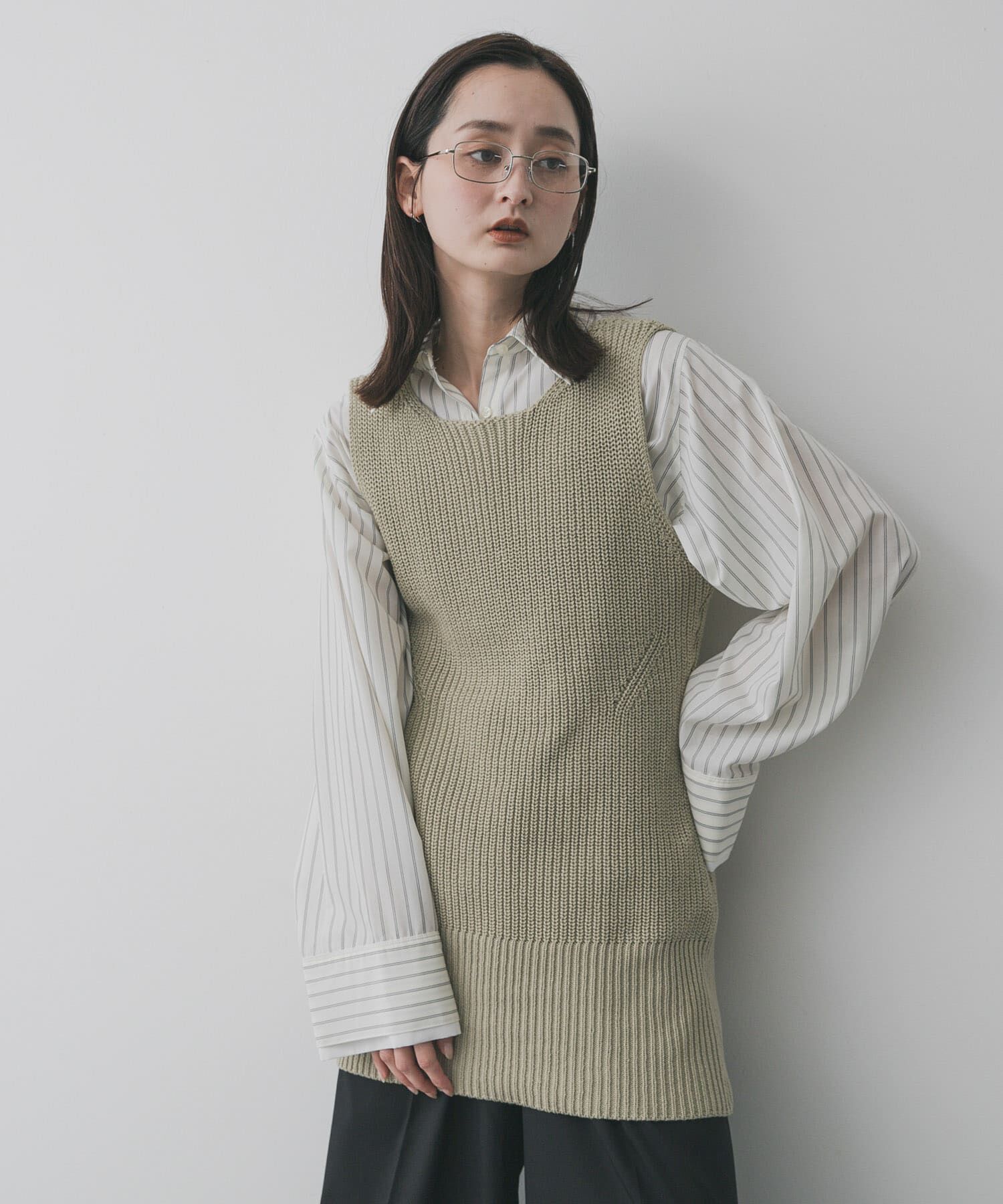 SENSE OF PLACE by URBAN RESEARCH「『洗濯可』ミドルゲージチュニックベスト」|ベスト・ジレ|