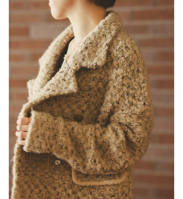  「《手洗い可能》TORRAZZO DONNAツイードニットPコート」|ピーコート|