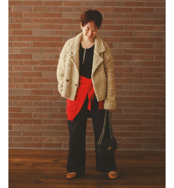  「《手洗い可能》TORRAZZO DONNAツイードニットPコート」|ピーコート|